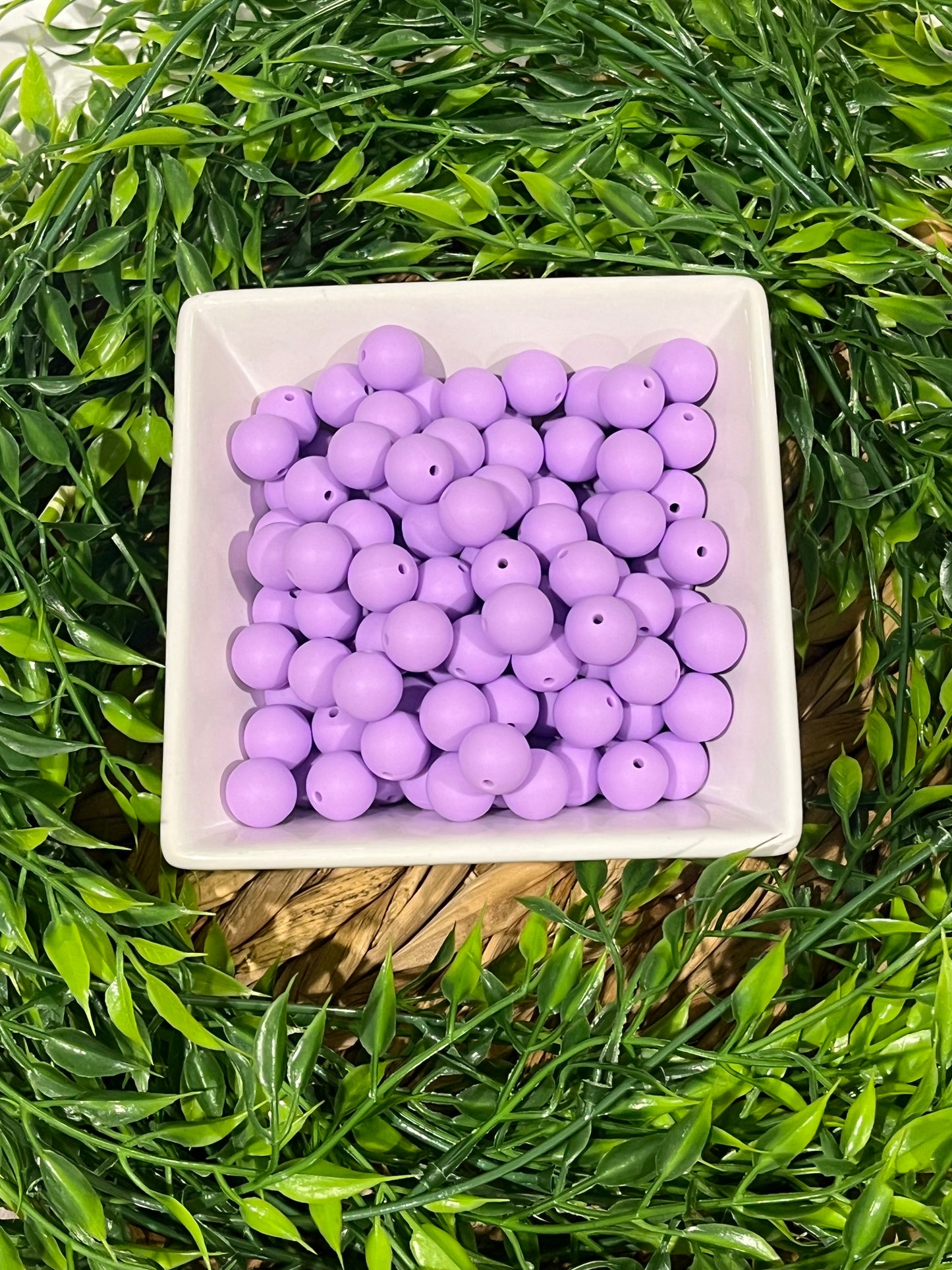 Silicone 15mm Lavender Bead