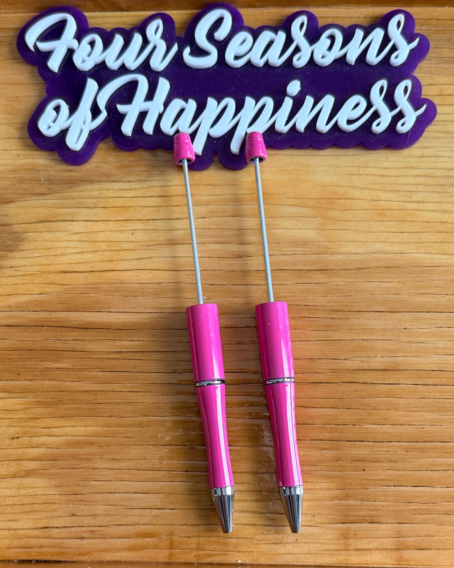 Create Happiness Pink Beadable Pens – DIY Beaded Pen Bases for Silicone Beads | Four Seasons of Happiness