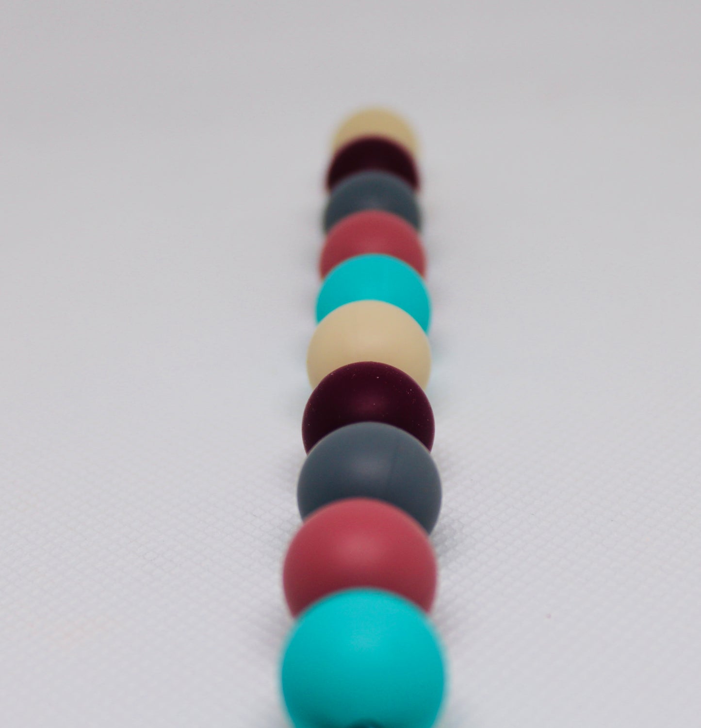 Serenity Bead Mix 60 Count 15mm Silicone Bead Mix Dim Gray Wine Sand Turquoise Dark Pink