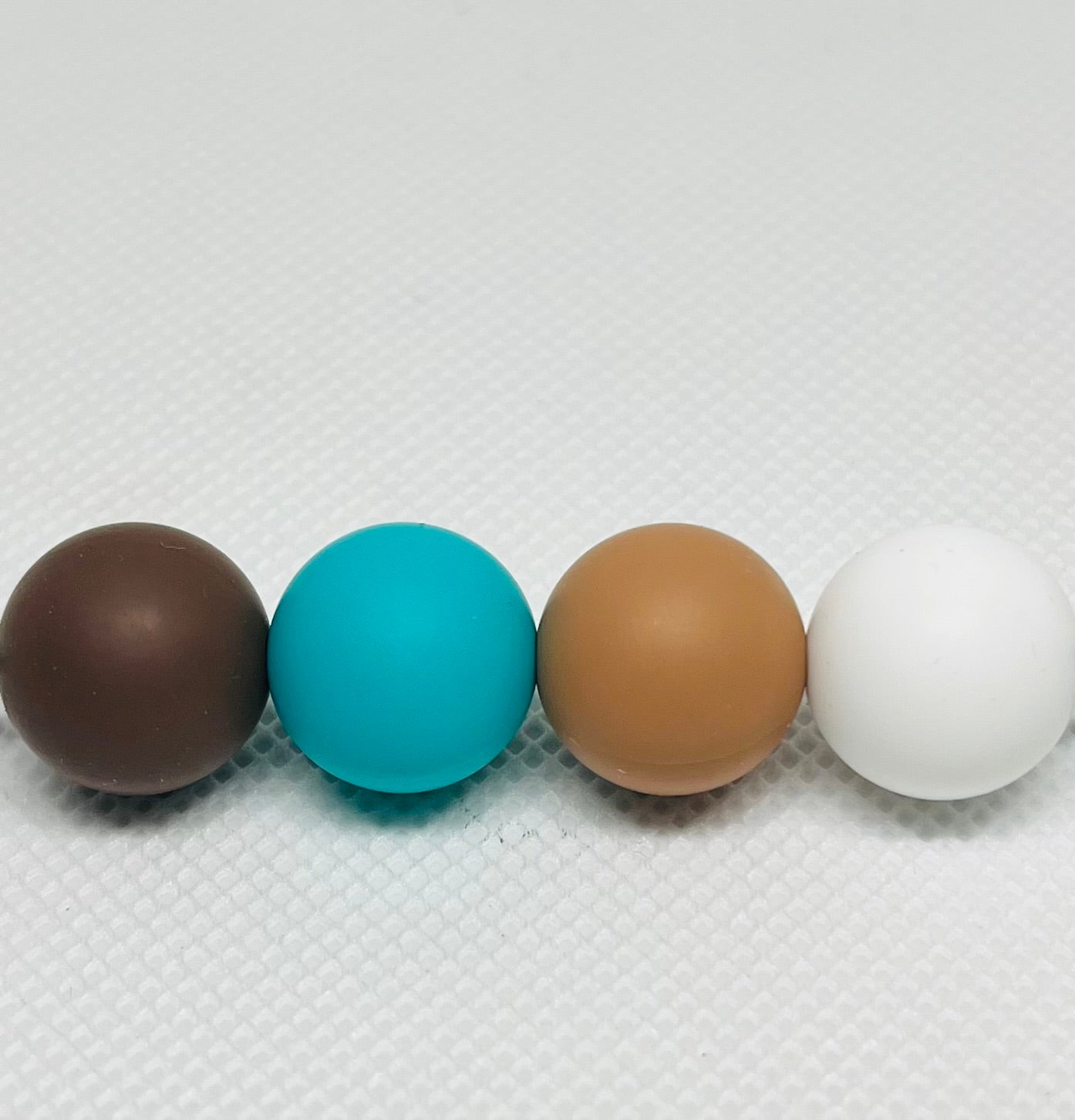 Dream Catcher Bead Mix 60 Count 15mm Silicone Bead Mix Coffee Brown Camel White Turquoise