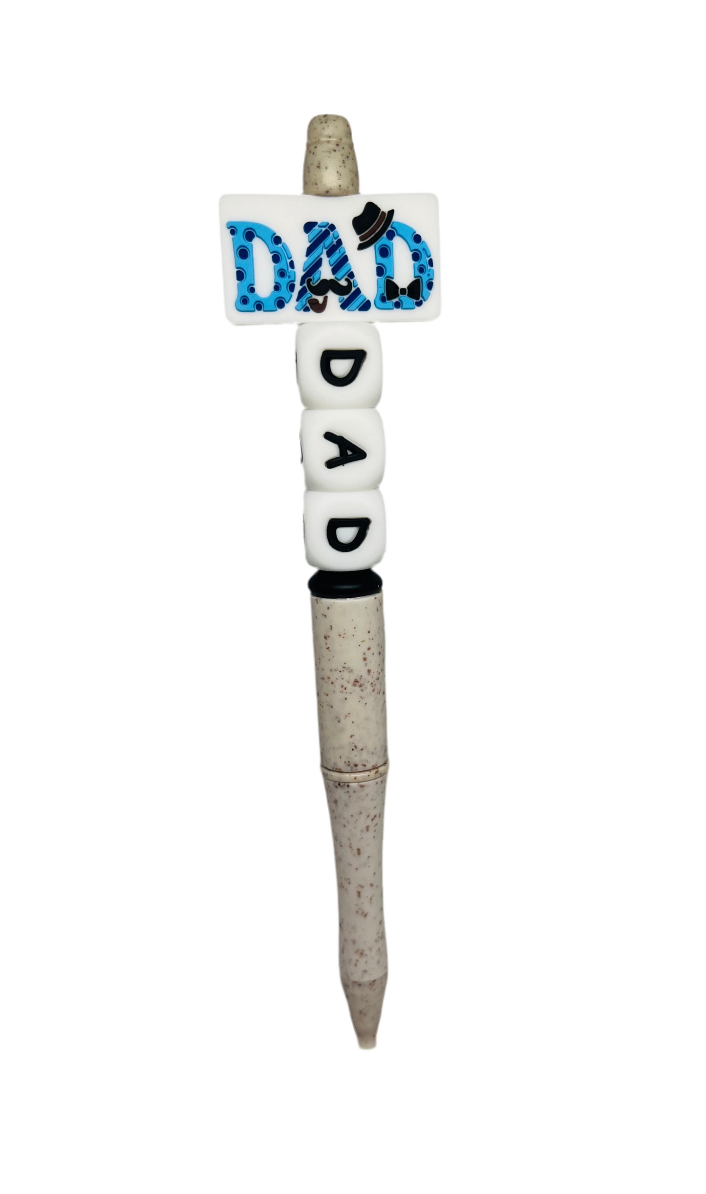 12mm Silicone Letter Bead / Black and White / Pen Beading / Wristlet Beading