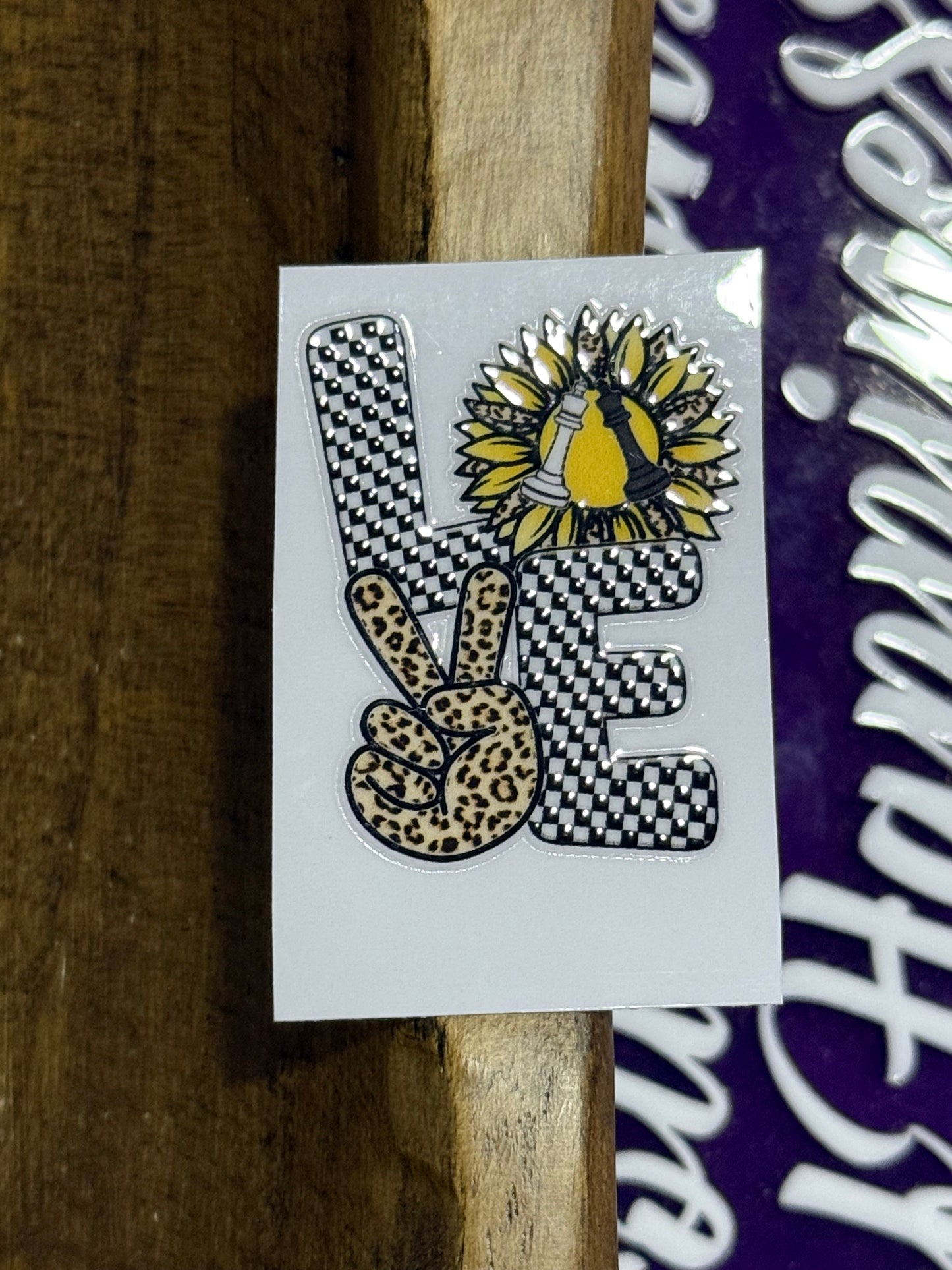 Sporty LOVE Mini UV DTF Decal – Volleyball, Tennis & Bowling Leopard Print Waterproof Sticker