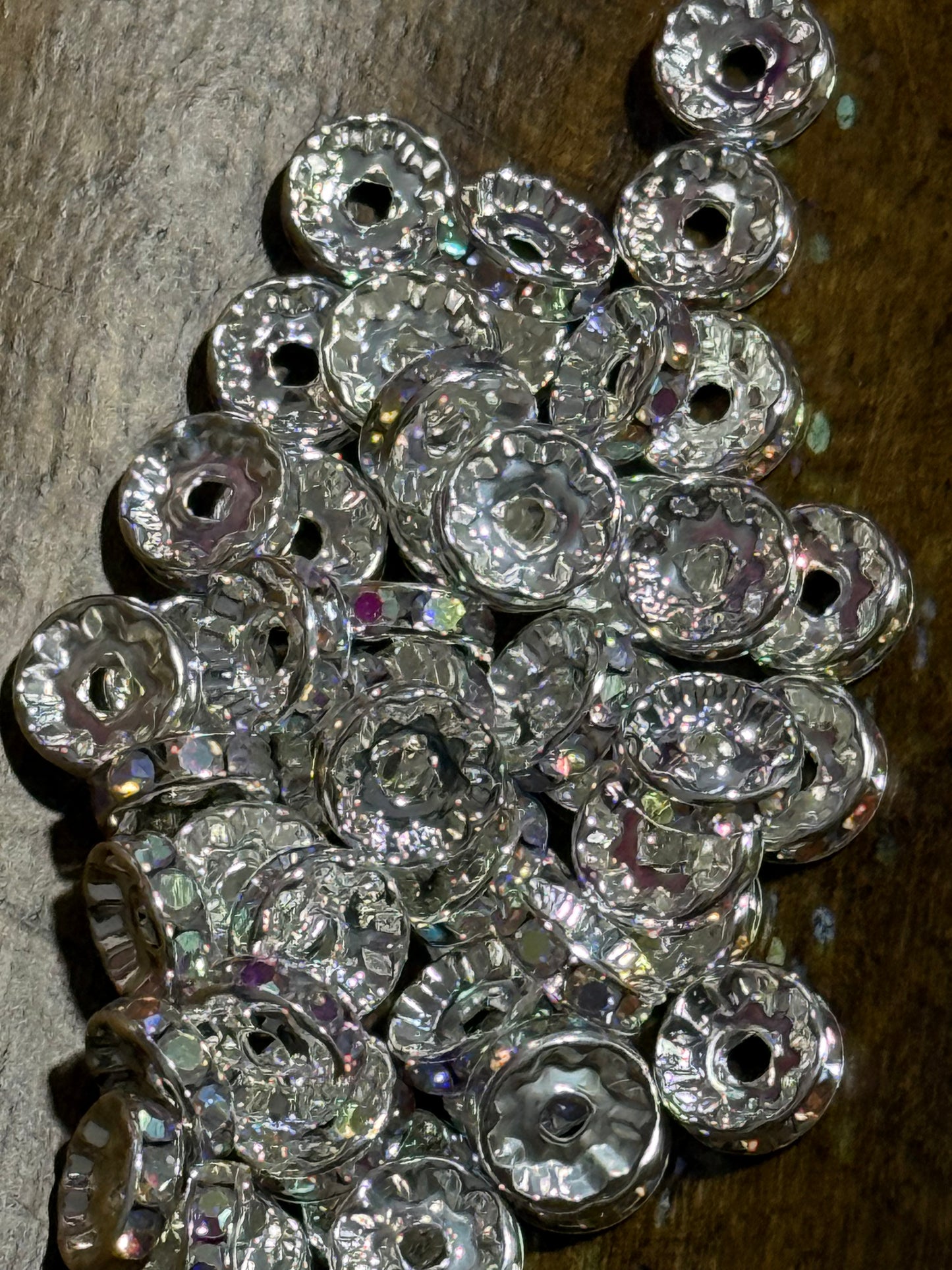 10mm Rhinestone Spacer Bead 50 Count Bag