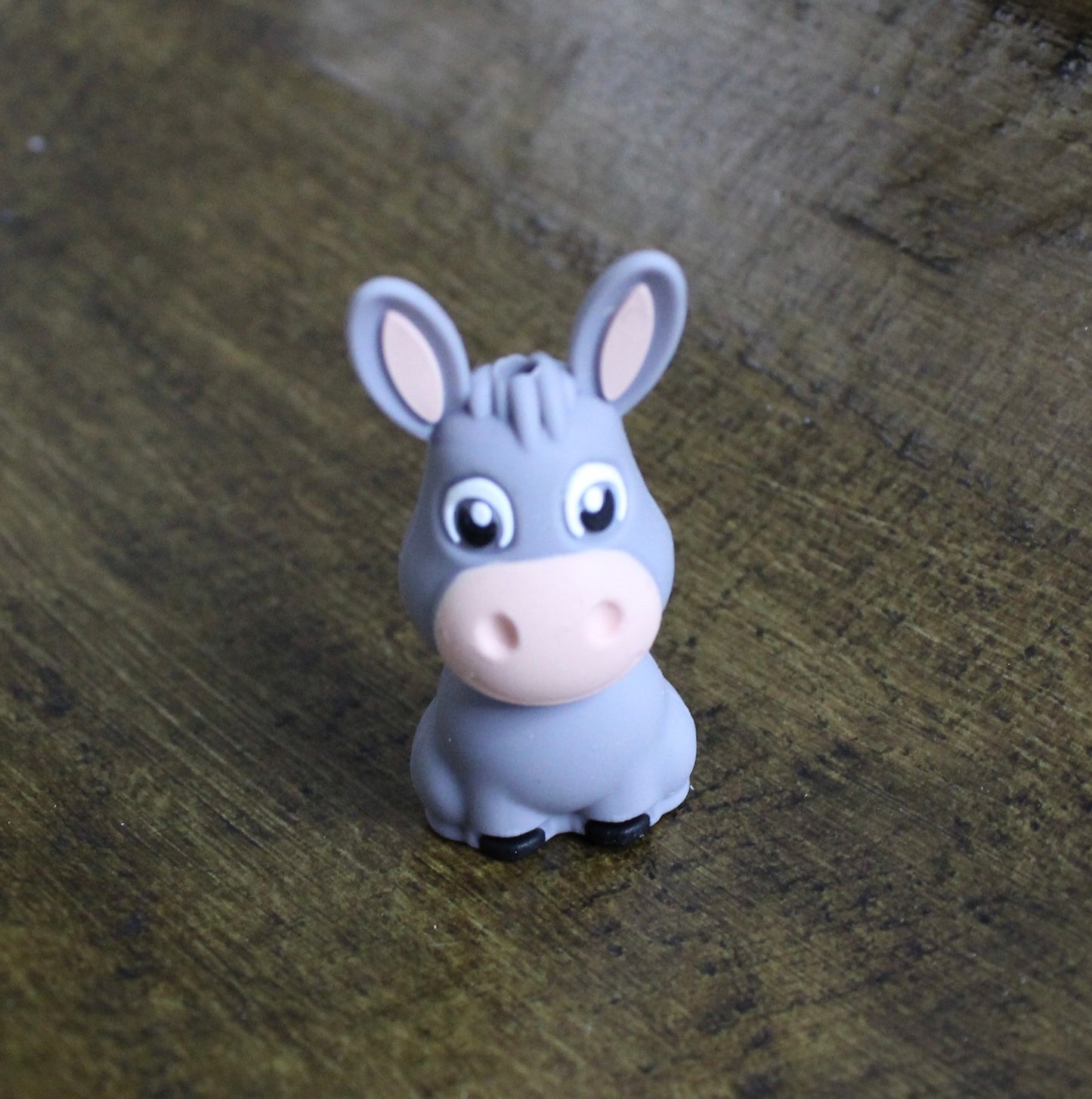 3D Gray Donkey Silicone Focal Bead