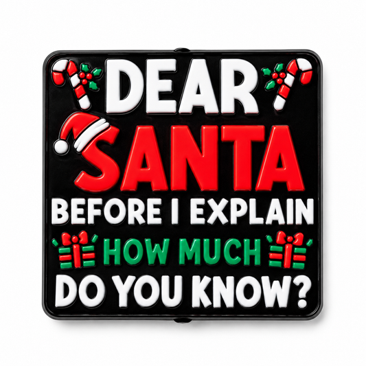 Dear Santa Funny Christmas Silicone Focal Bead | Holiday Craft Supplies