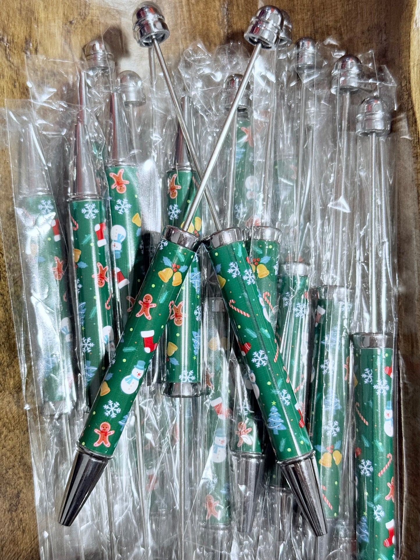 Christmas Holiday Metal Pens – Gingerbread, Snowman & Candy Cane Design