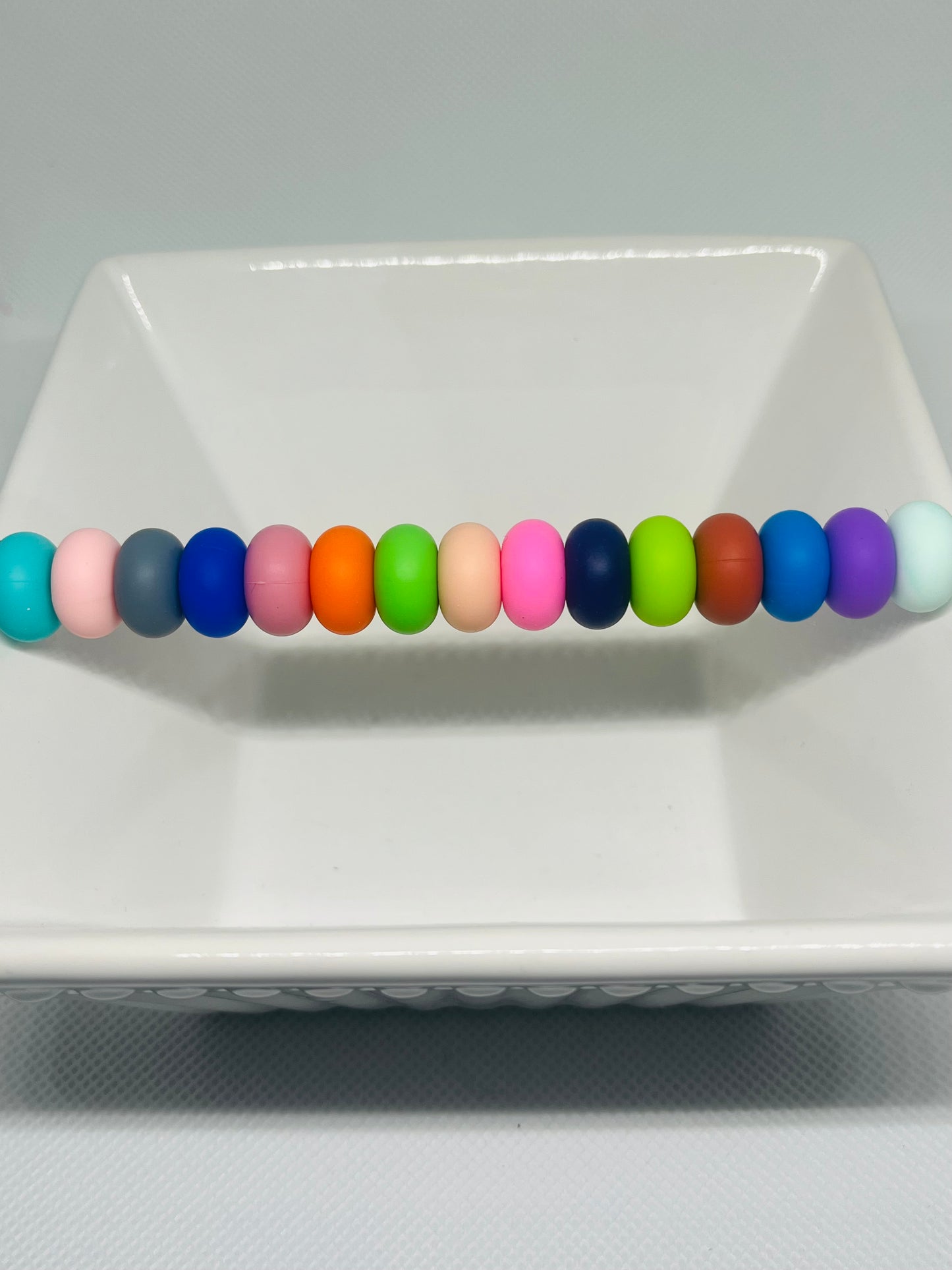 14mm Silicone Abacus (Biscuit) Spacer Bead Multiple Color 25 Count Bead Bag