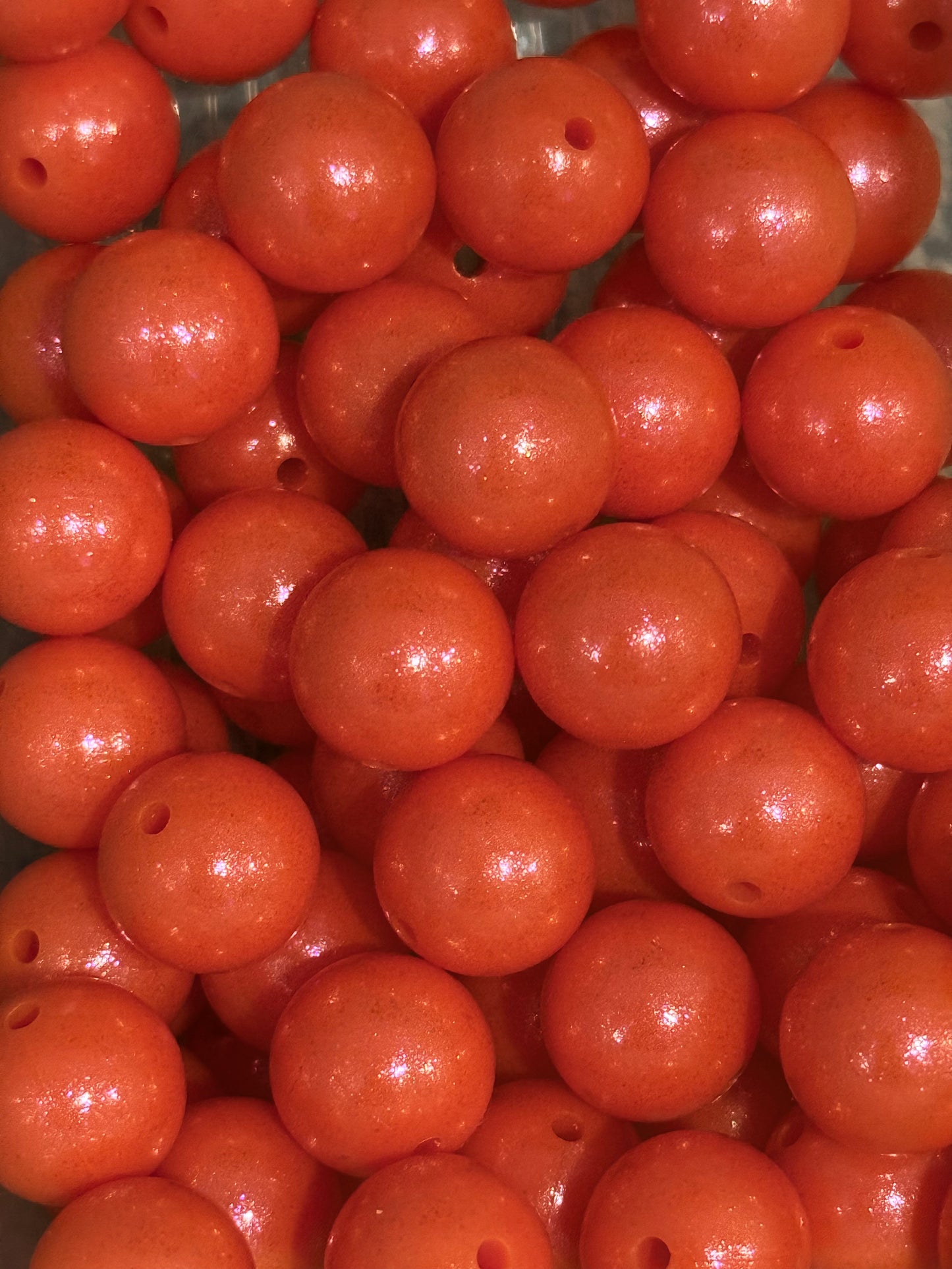 15mm Orange Opal Silicone Beads – Shimmer Finish Beads for DIY Keychains, Bracelets & Beadable Pens