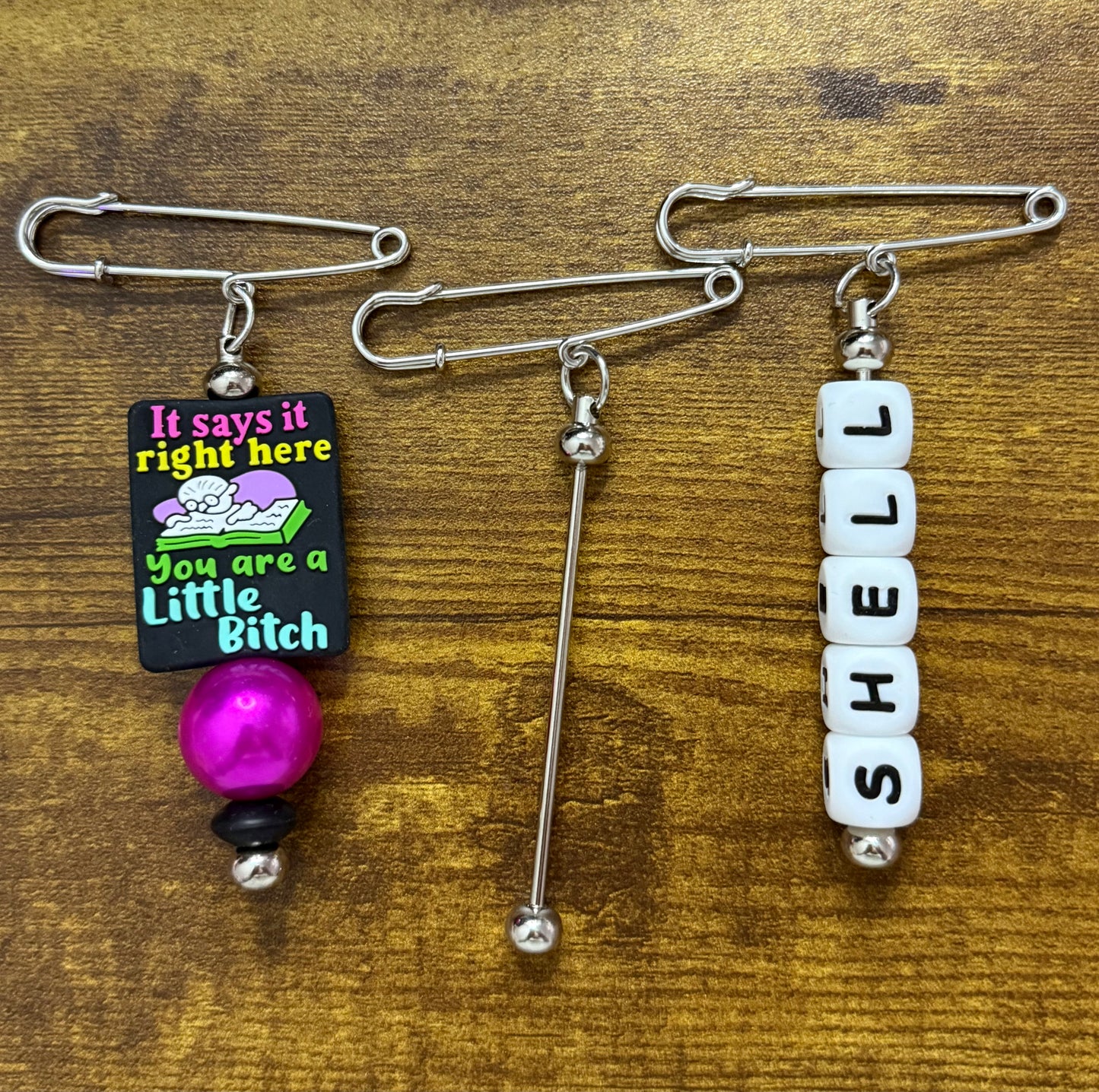 Beadable Safety Pin Brooches | Customizable Beaded Pins for Jackets, Bags, Hats & DIY Accessories