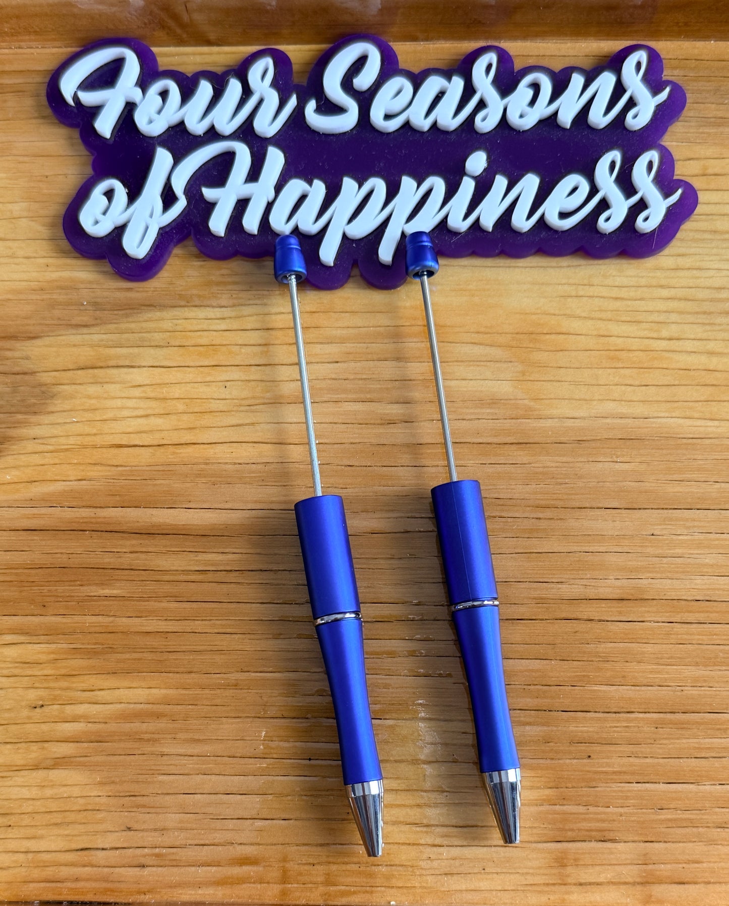 Create Happiness Blue Beadable Pens – DIY Beaded Pen Bases for Silicone Beads | Four Seasons of Happiness
