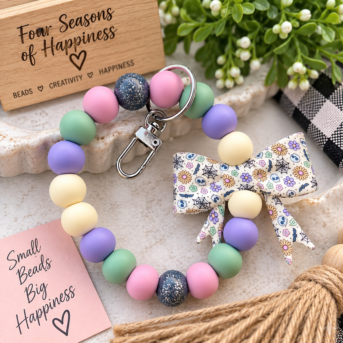 Spooky in Bloom Halloween Wristlet – DIY Silicone Bead Kit or Premade | FSOH