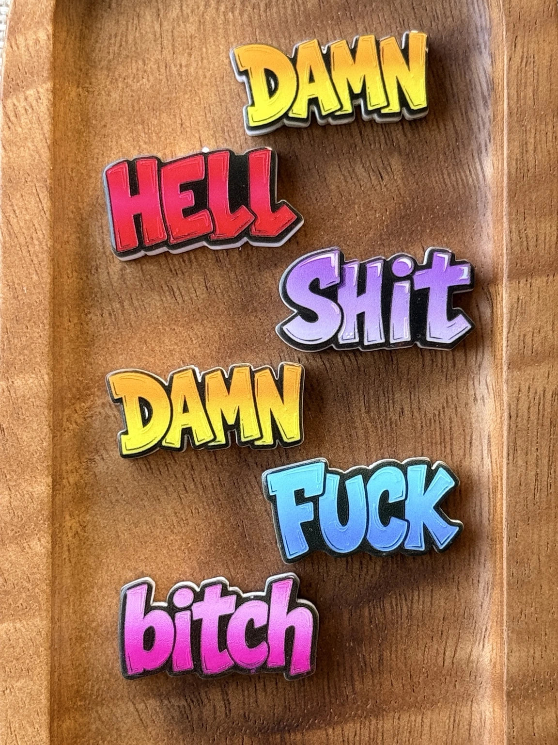 Say It Loud Adult Word Acrylic Focal Bead Mix – 6 Count | FSOH