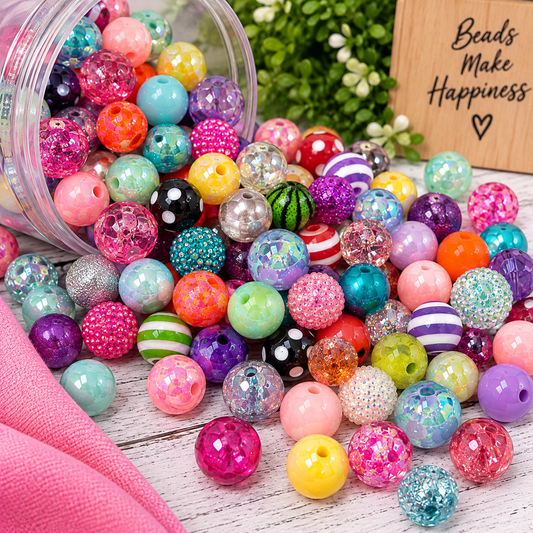 20mm Assorted Acrylic Bead Mix – 30 or 60 Count | FSOH