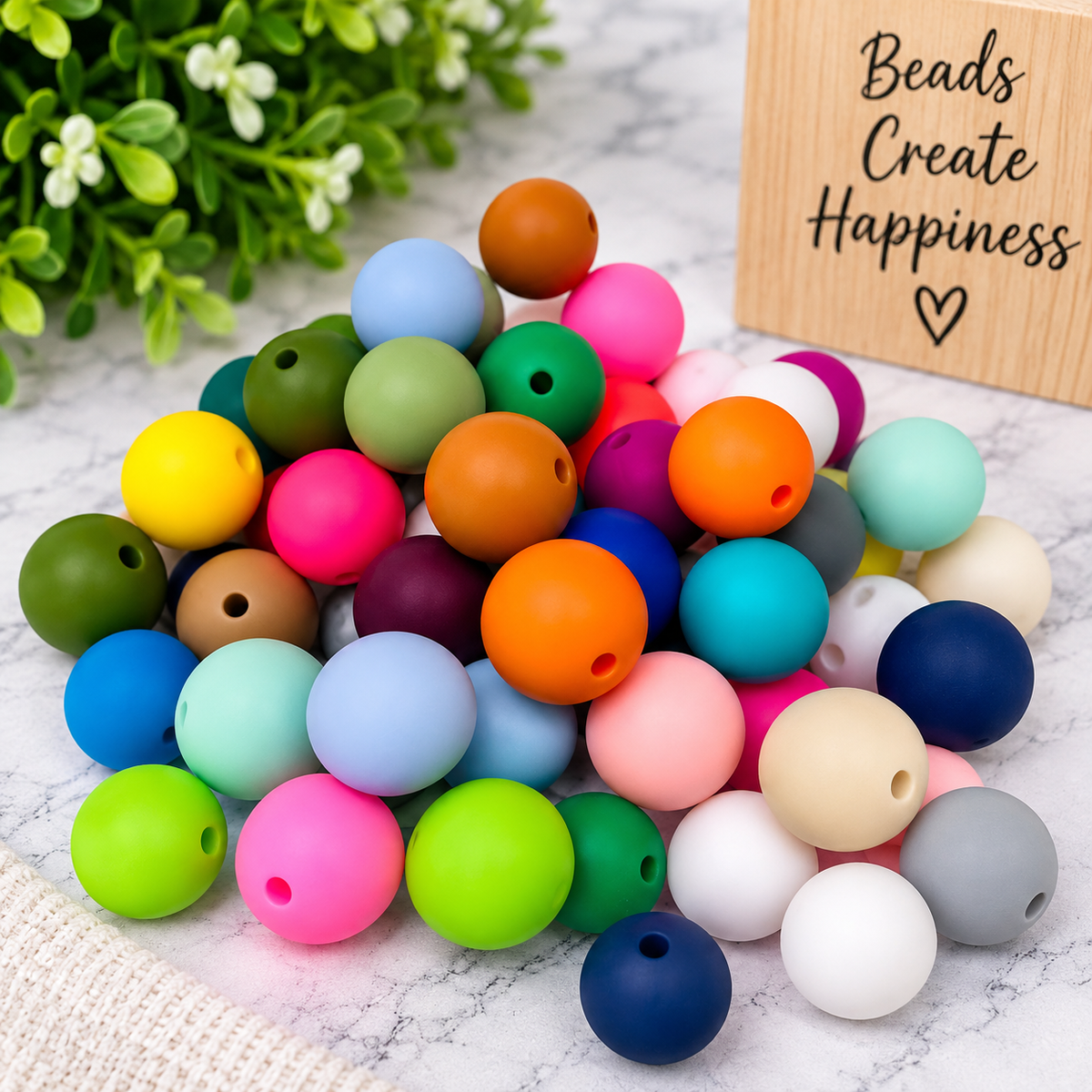 15mm Mixed Color Silicone Beads – 120, 240 or 500 Count Bulk Bags | FSOH