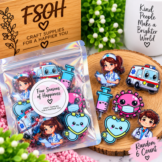Healthcare Heroes Acrylic Focal Bead Mix – Random 6 Count