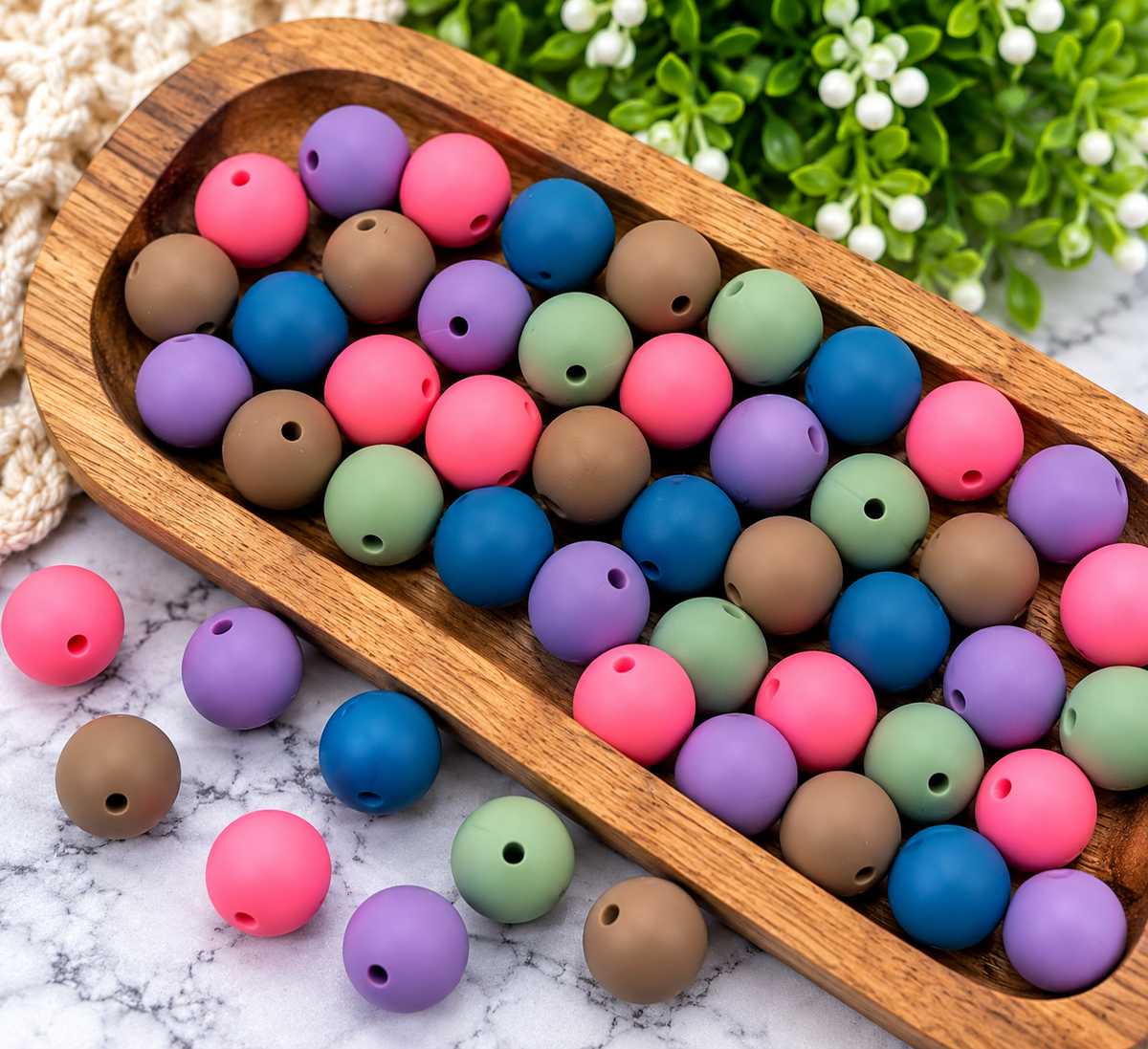 Happy Little Detour – 15mm Matte Silicone Bead Mix | 60 Count