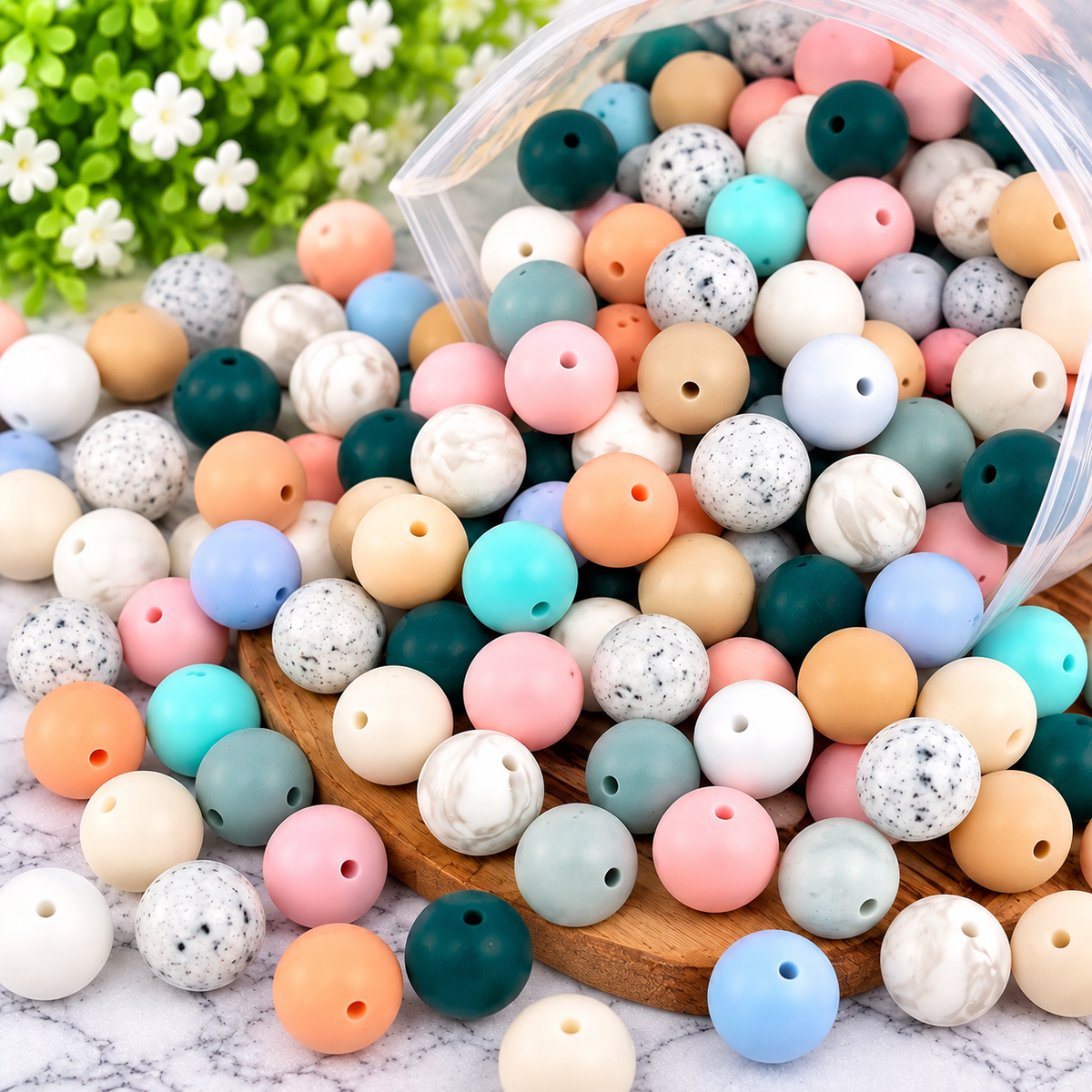 Happy Little Scoop – 19mm Silicone Bead Mix | 50 Count