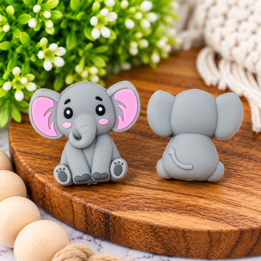 Ellie The Elephant – 3D Silicone Focal Bead | Sold Individually