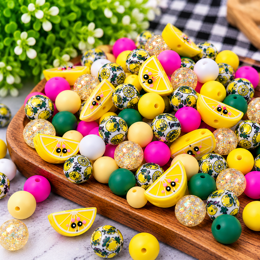 Lemondrop Lexie – 5 oz Mixed Silicone, Acrylic & Focal Bead Mix