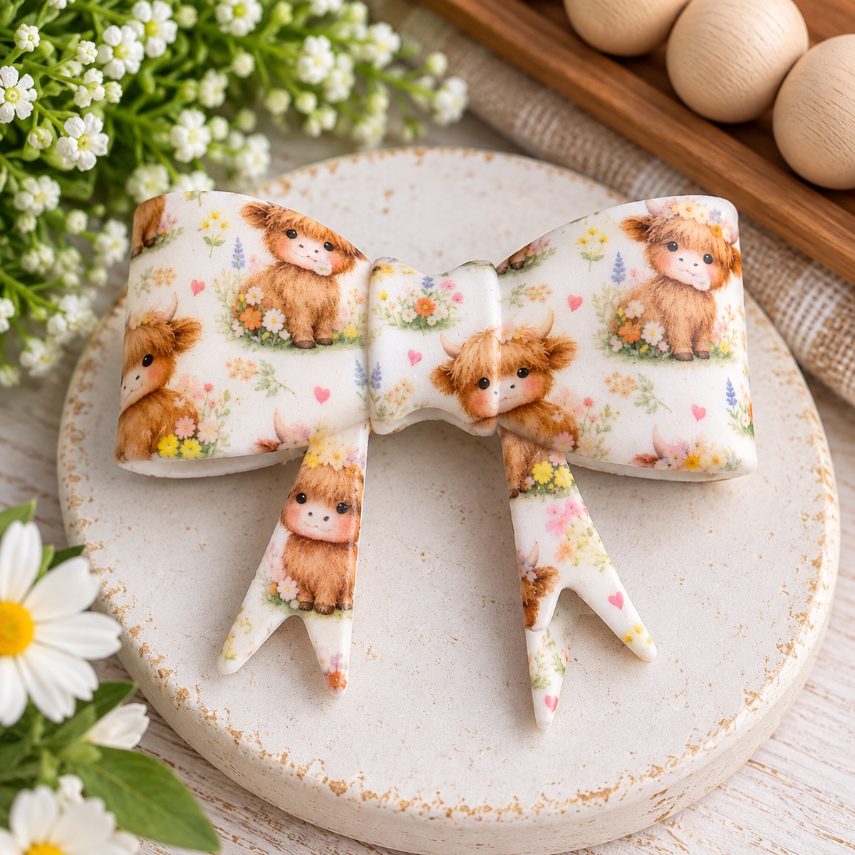 Meadow Moo – Large Silicone Bow Focal Bead