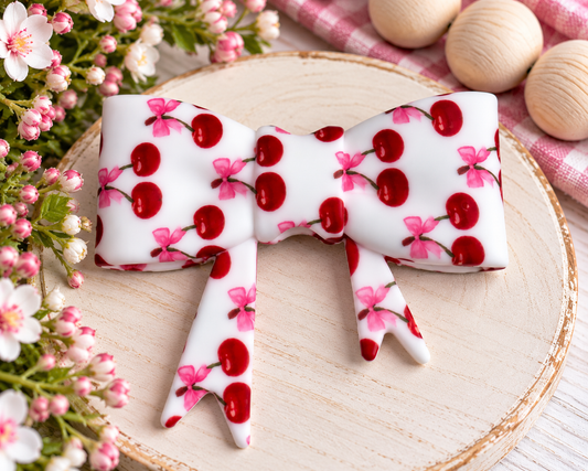Cherry Kiss – Large Silicone Bow Focal Bead