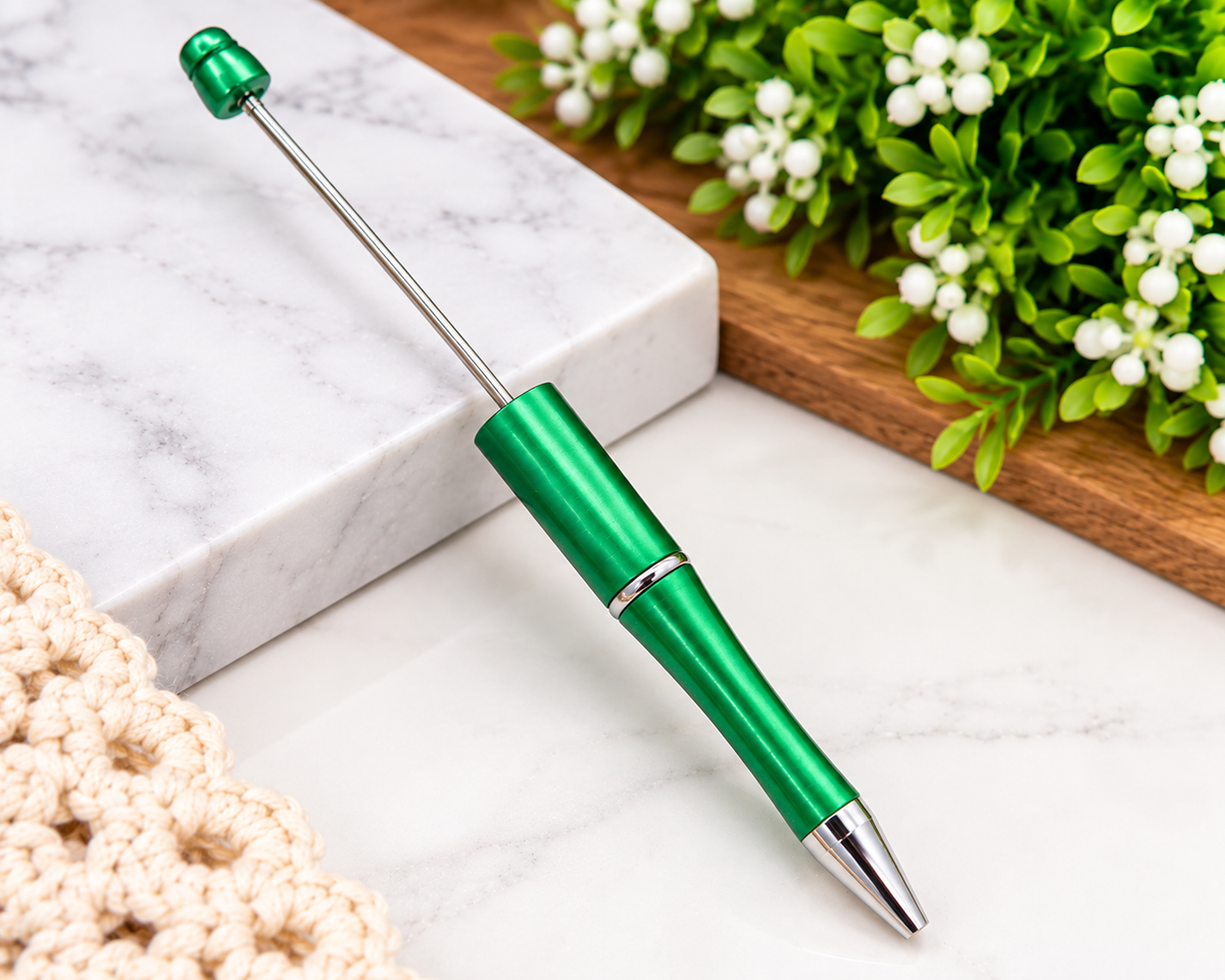 Emerald Glow Green Beadable Pen | DIY Bead Pen