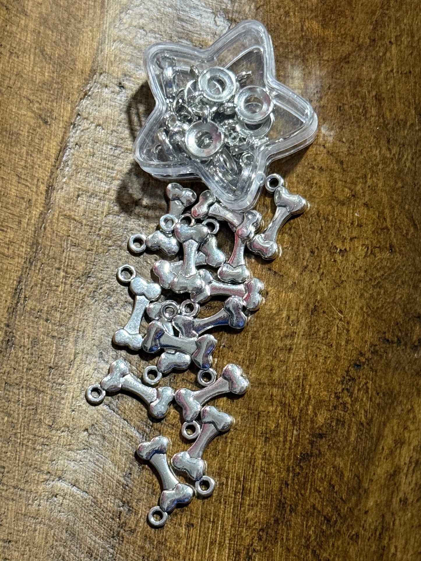 Butterfly Or Bone Mini Metal Charm Pen Beading Jewelry Making 15 Count Bag