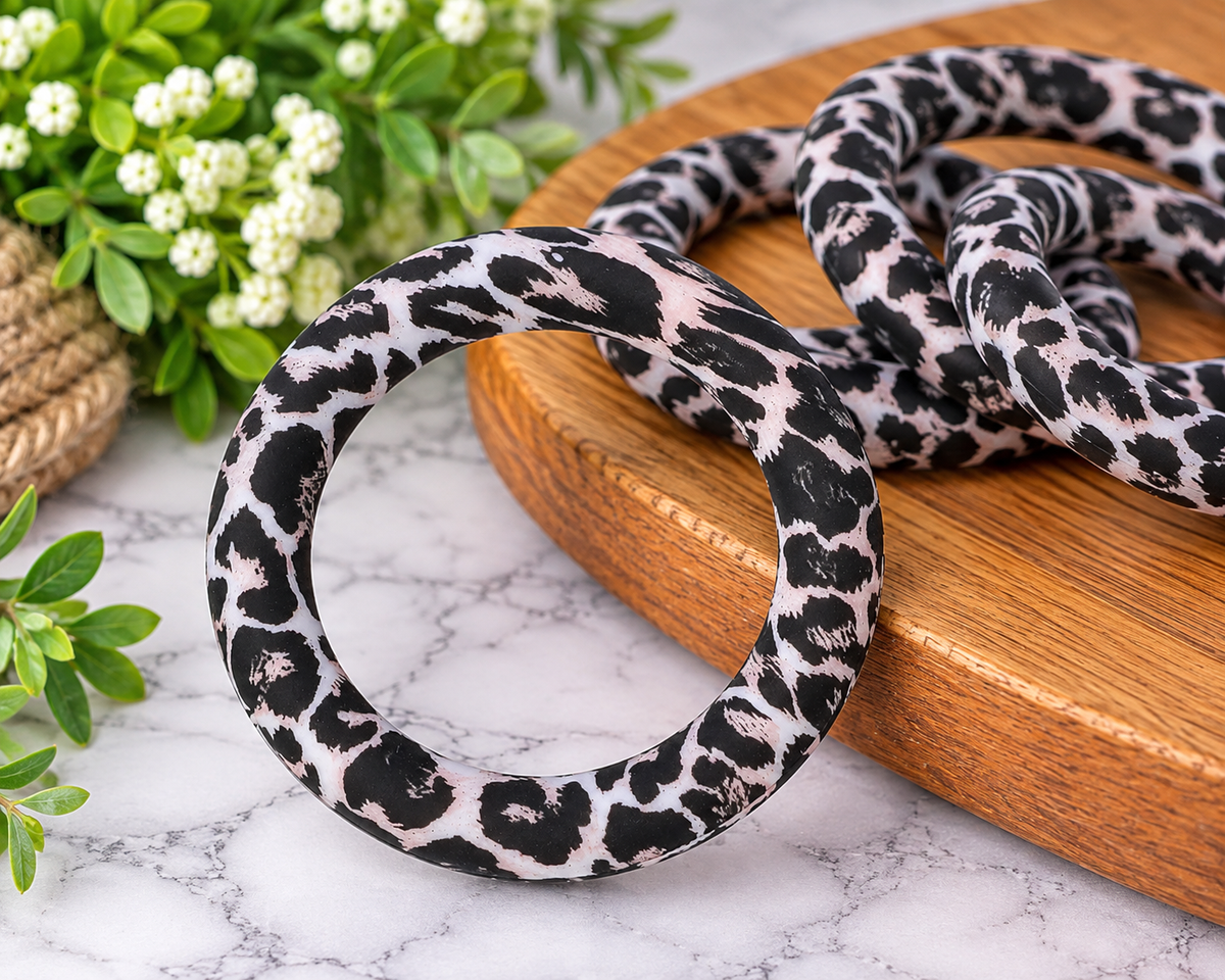 Wild Ivory 65mm Printed Silicone Ring Bead