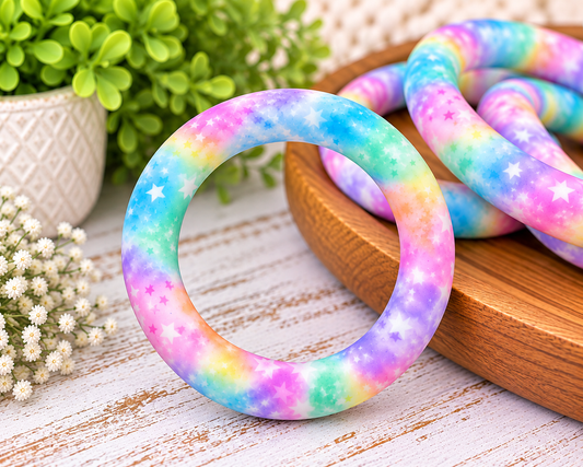 Starlight Wishes 65mm Printed Silicone Ring Bead