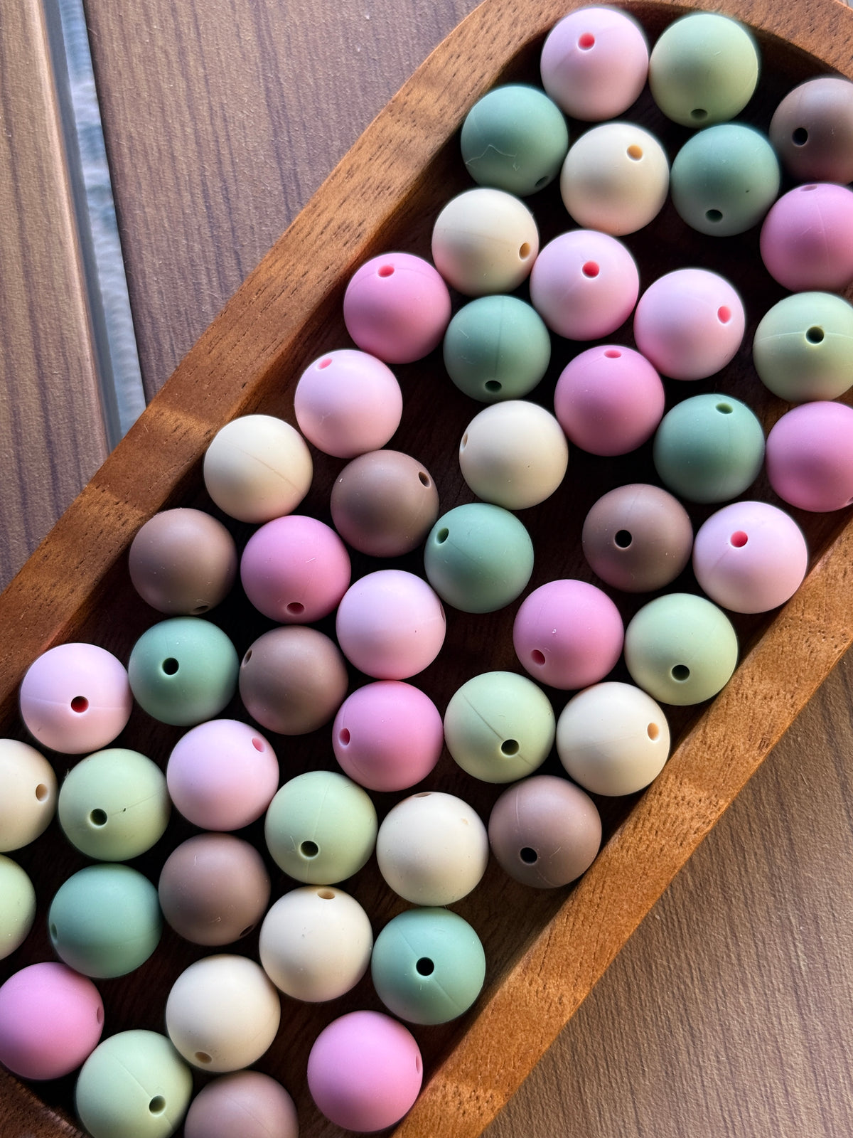 Whisper Of Happiness | 15mm Matte Silicone Bead Mix | 60ct