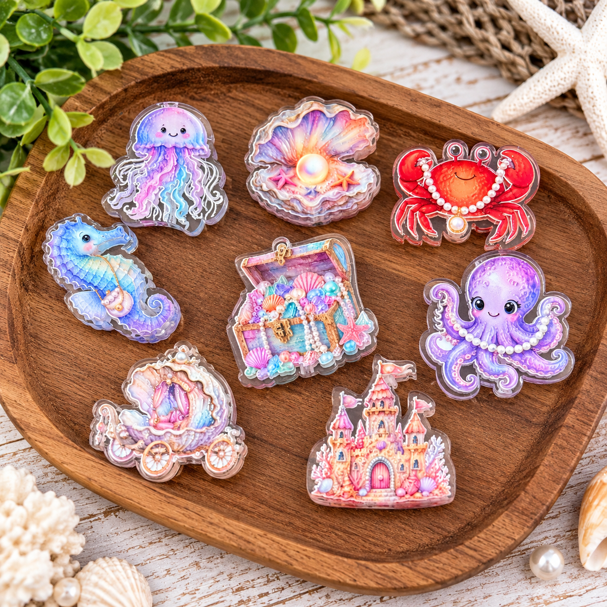 Enchanted Under the Sea Acrylic Focal Beads | 6-Pack