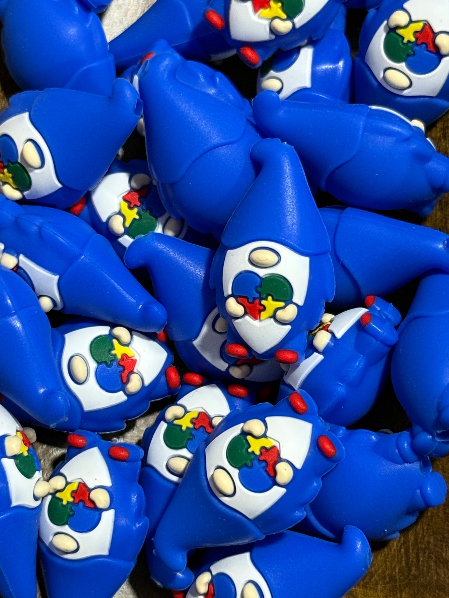 Autism Awareness Gnome Silicone Focal Bead