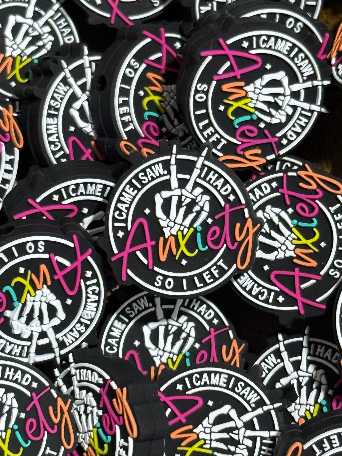 I Came I Saw I Had Anxiety So I Left Silicone Focal Bead