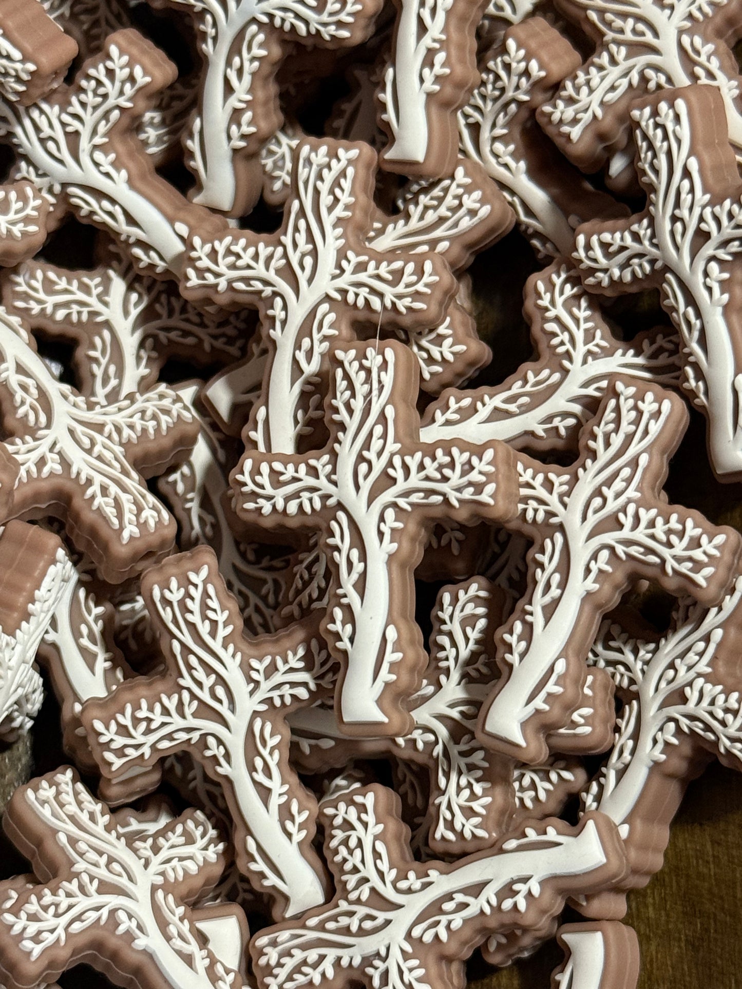 Tree Cross Silicone Focal Bead