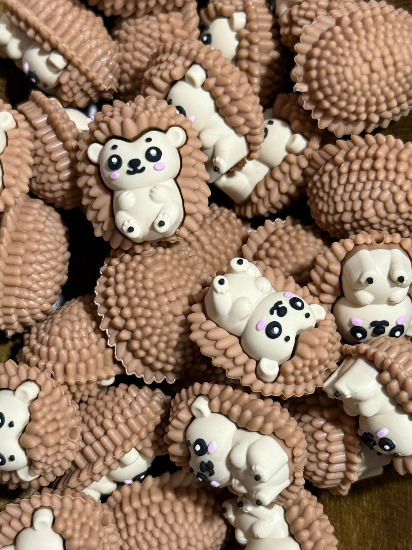 3D Hedgehog Silicone Focal Bead