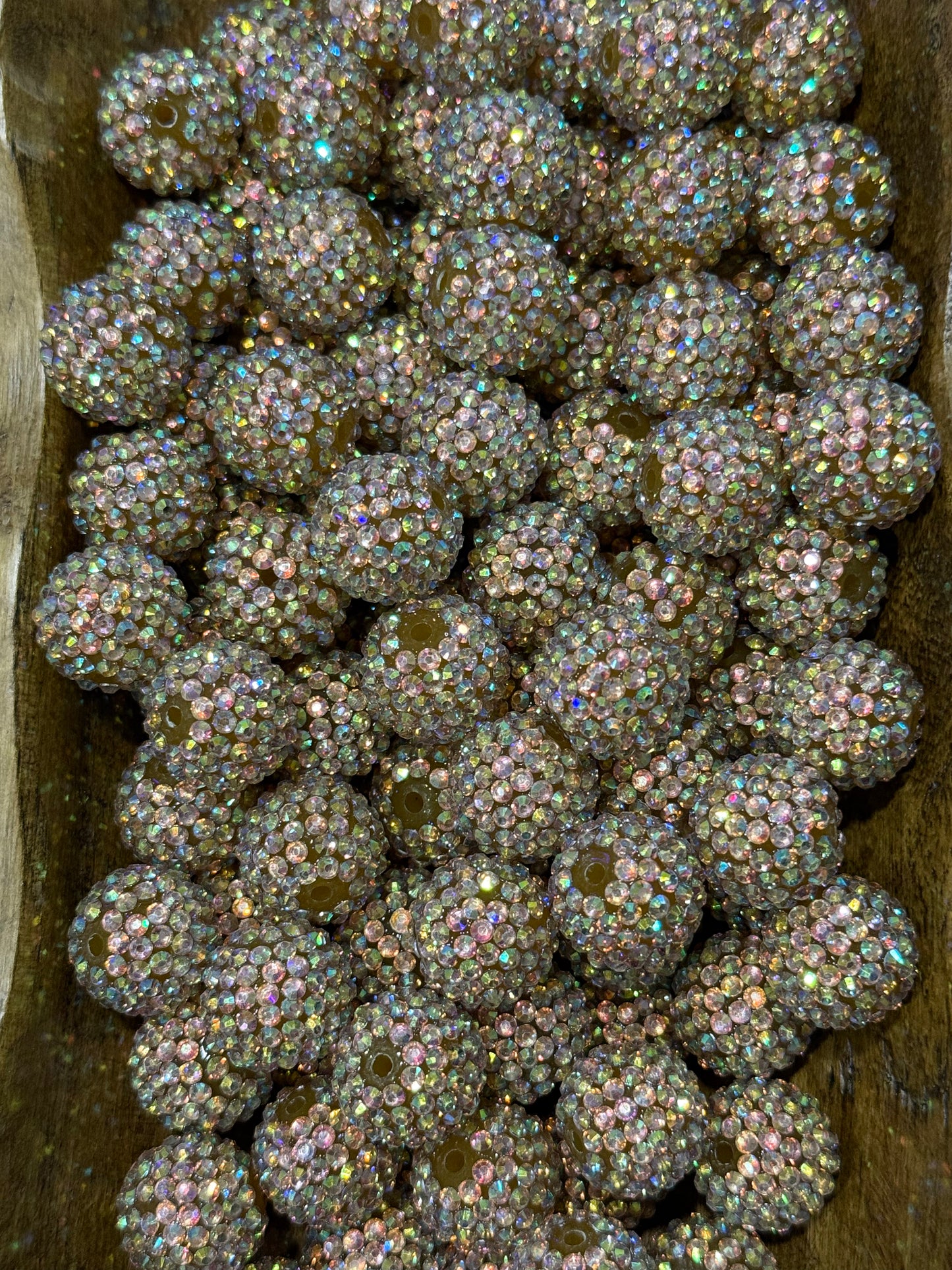 Gold 20mm Acrylic Rhinestone Bead