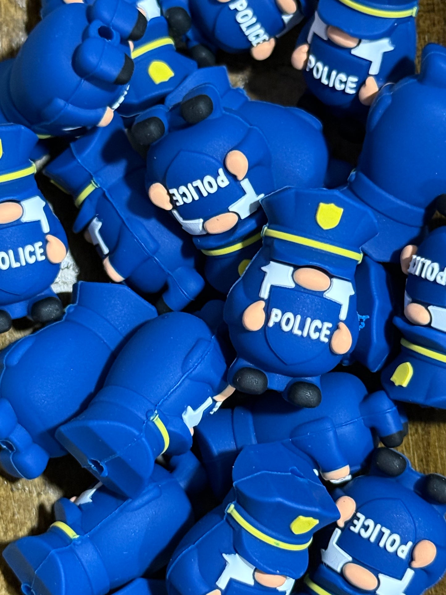 3D Police Officer Gnome Silicone Focal Bead
