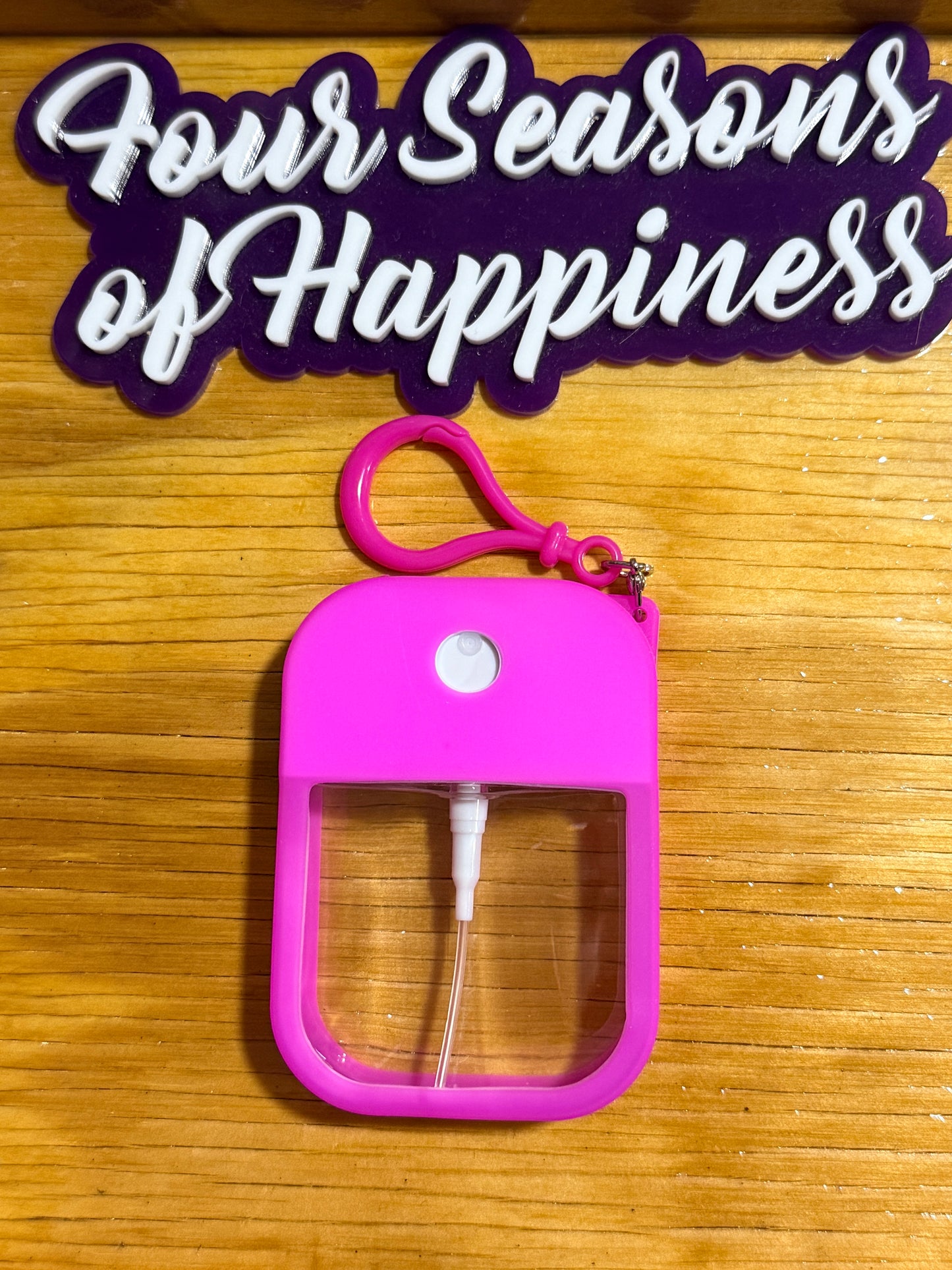 Create Happiness Hand Sanitizer Holder Keychains – Refillable Travel Sanitizer Keychain | Four Seasons of Happiness