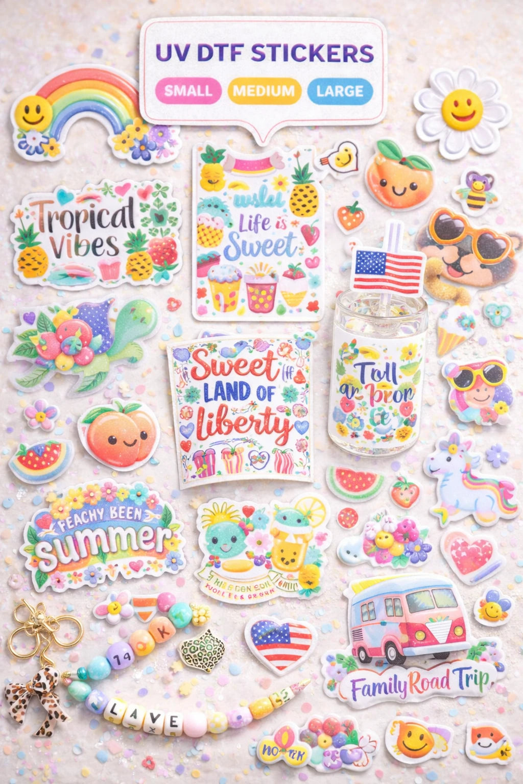 Happiness That Sticks | UV DTF Cup Wraps & Decal Collection