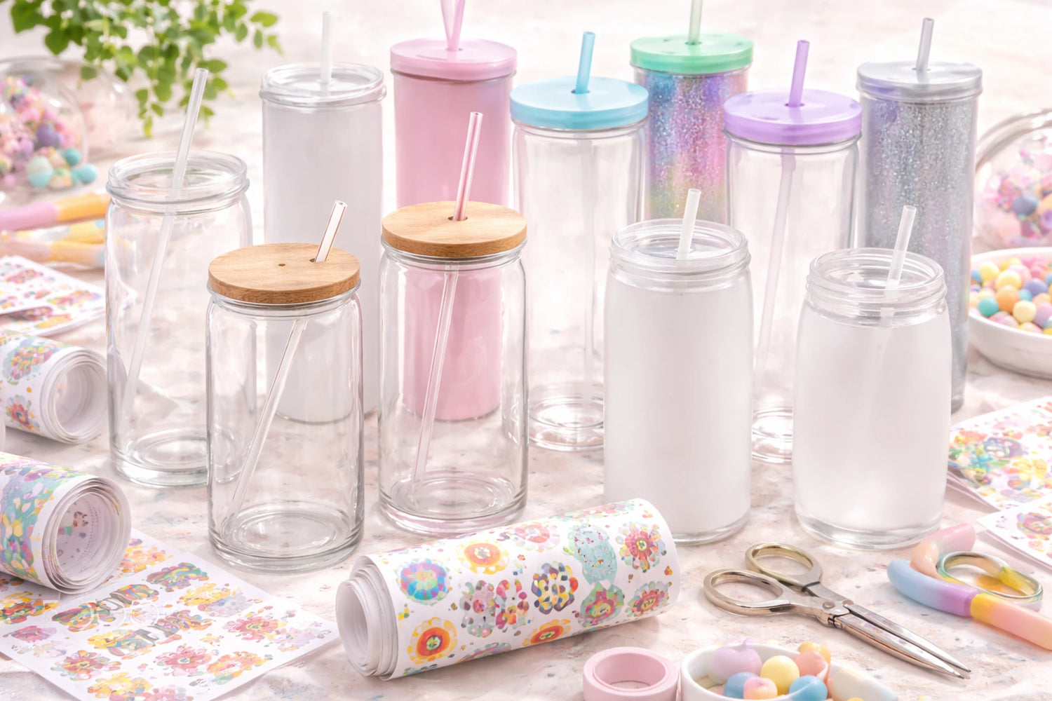 Create Happiness | UV DTF Blanks for Cups, Tumblers & Glass Cans