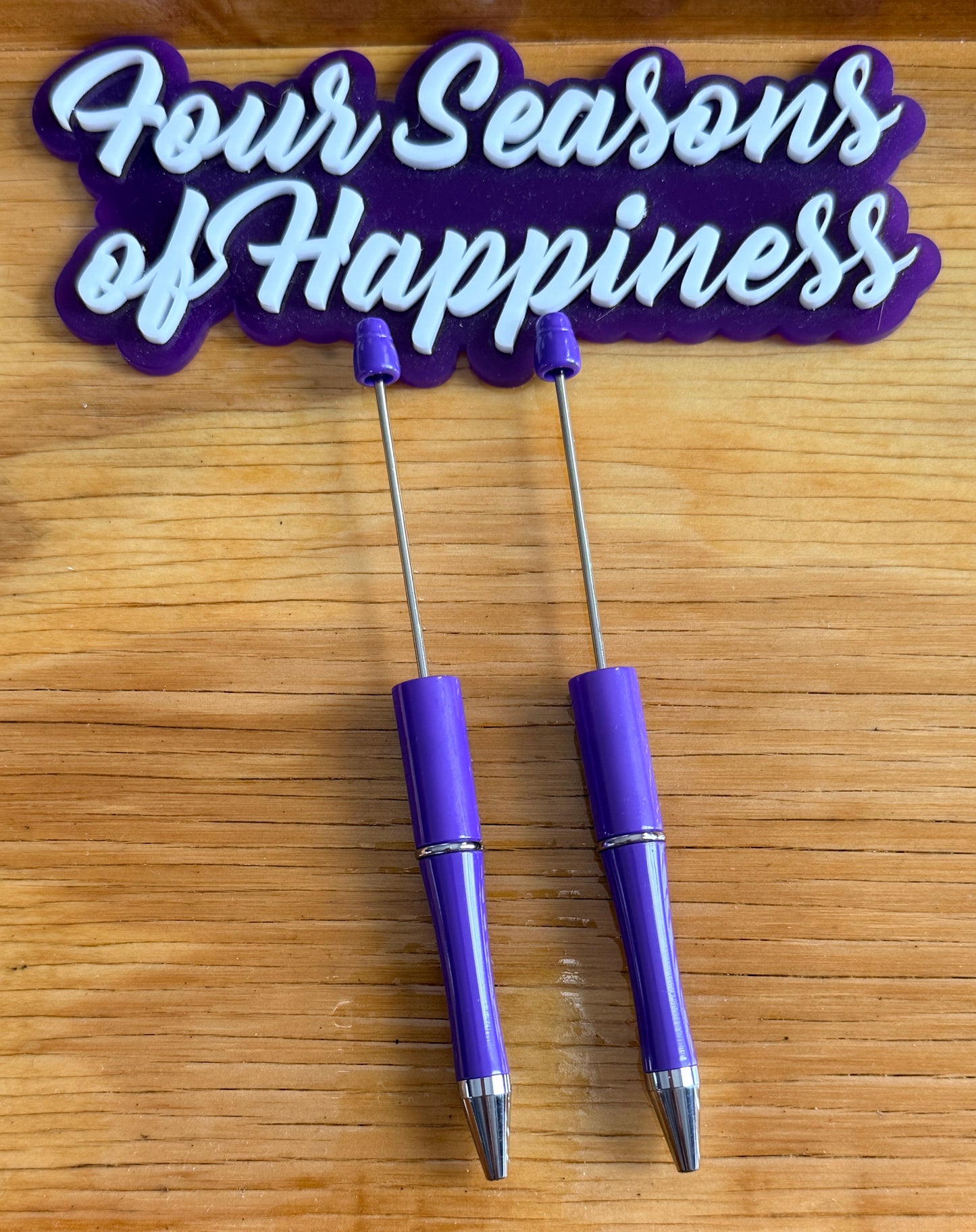 Create Happiness Purple Beadable Pens – DIY Beaded Pen Bases for Silicone Beads | Four Seasons of Happiness