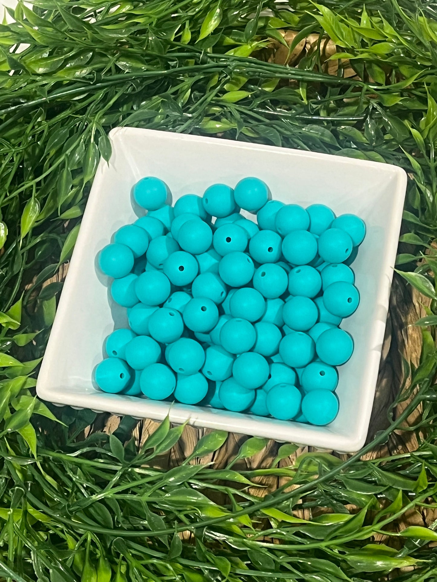 Silicone 15mm Turquoise Bead