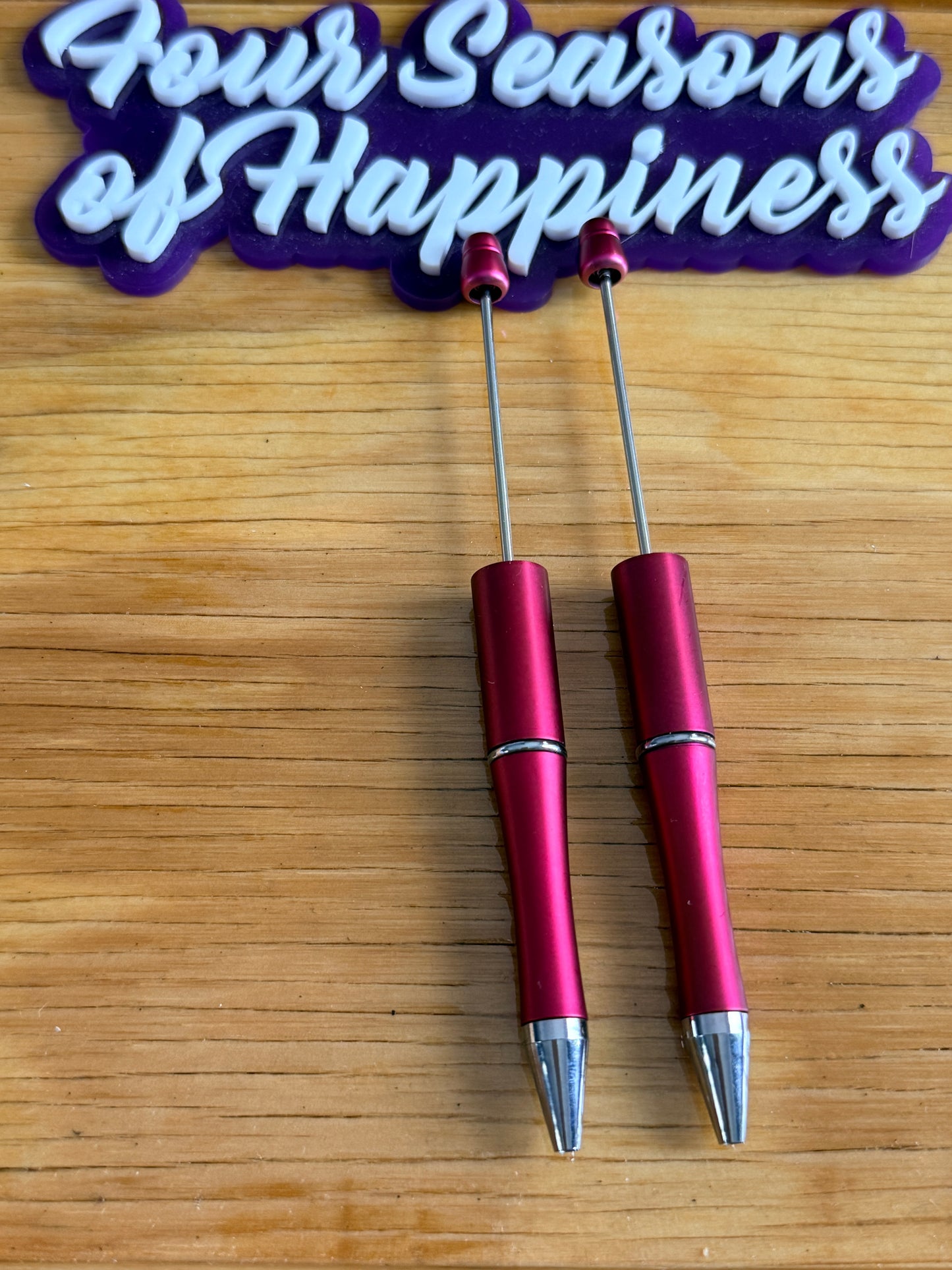 Create Happiness Red & Orange Beadable Pens – DIY Beaded Pen Bases for Silicone Beads | Four Seasons of Happiness