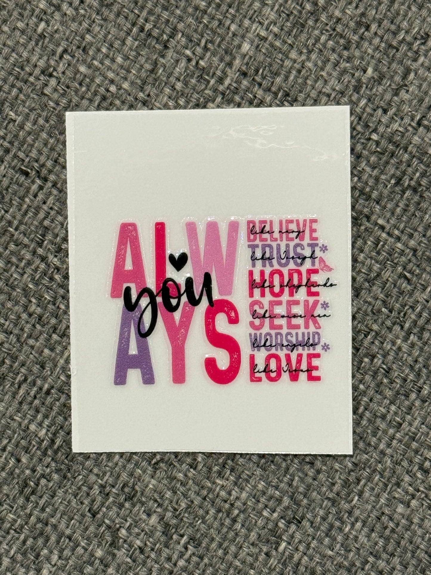 2x2 UV DTF Decal – Christian / Faith / Inspirational Cup Sticker