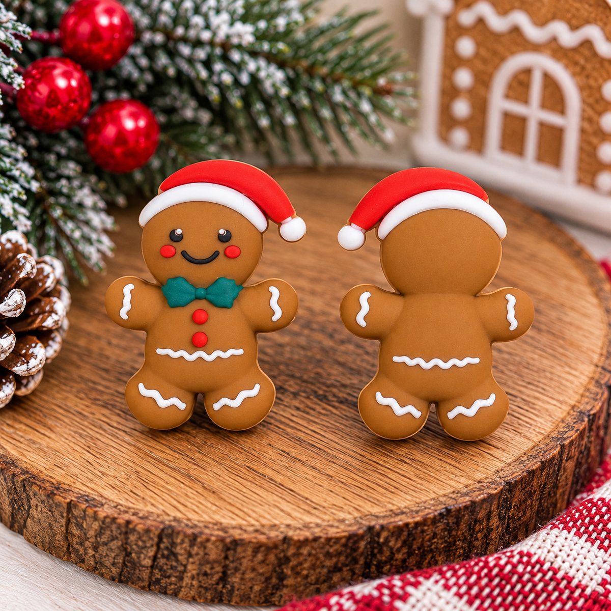 Sir Ginger Snickerdoodle | Christmas Gingerbread Man Silicone Focal Bead