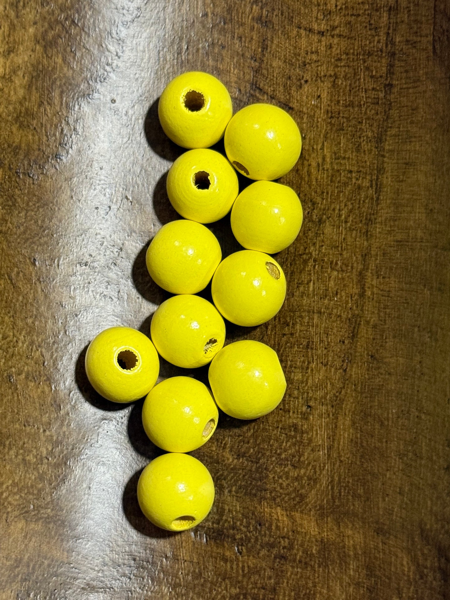 16mm Wood Wide Hole Bead Multiple Color Options Decorative Bead