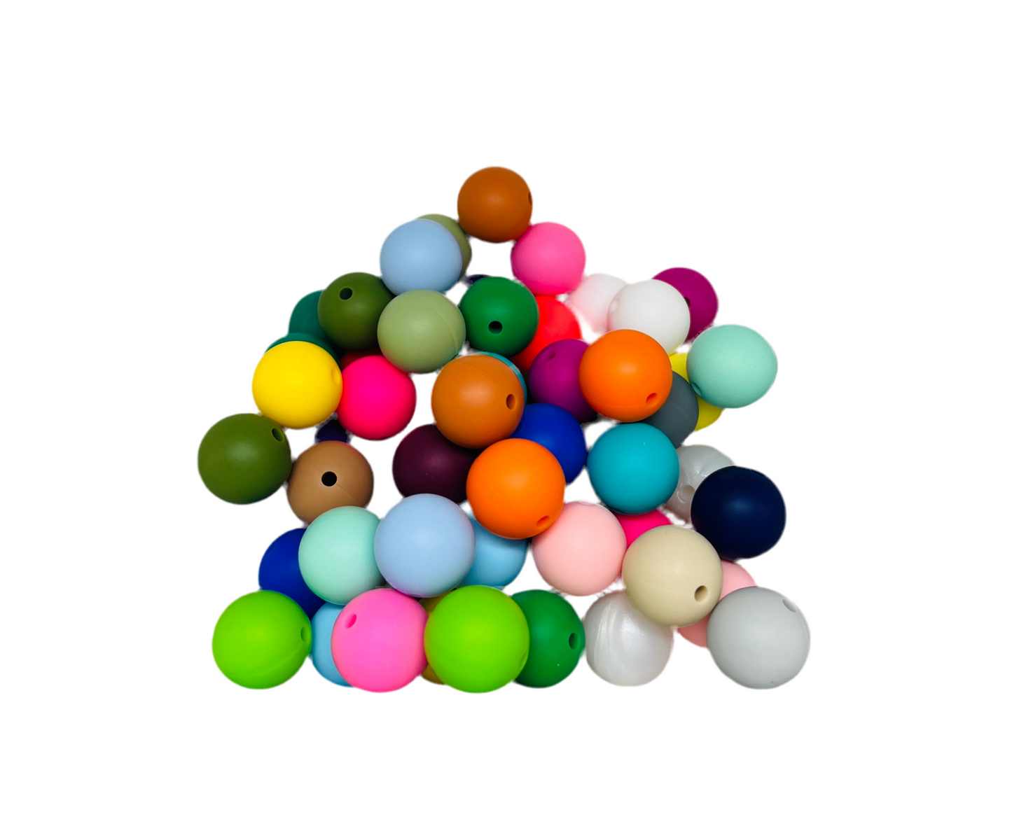 60 Count 15mm Silicone Bead Multicolor Mix Bag/Pen Beading/Crafting/Wristlet/Jewelry