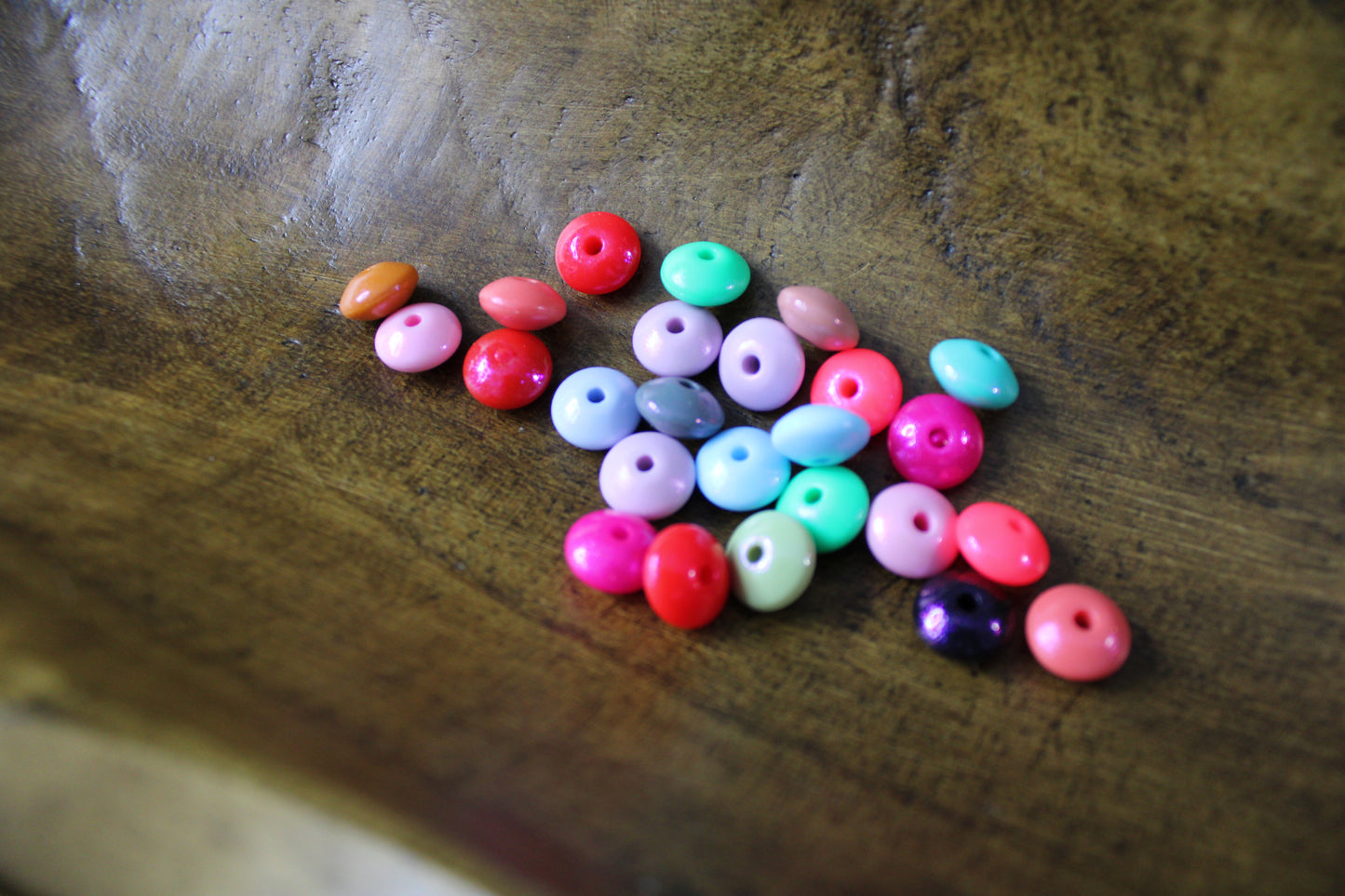 12mm Silicone Opal Lentil Spacer Mixed Color 25 Count Bead Bag