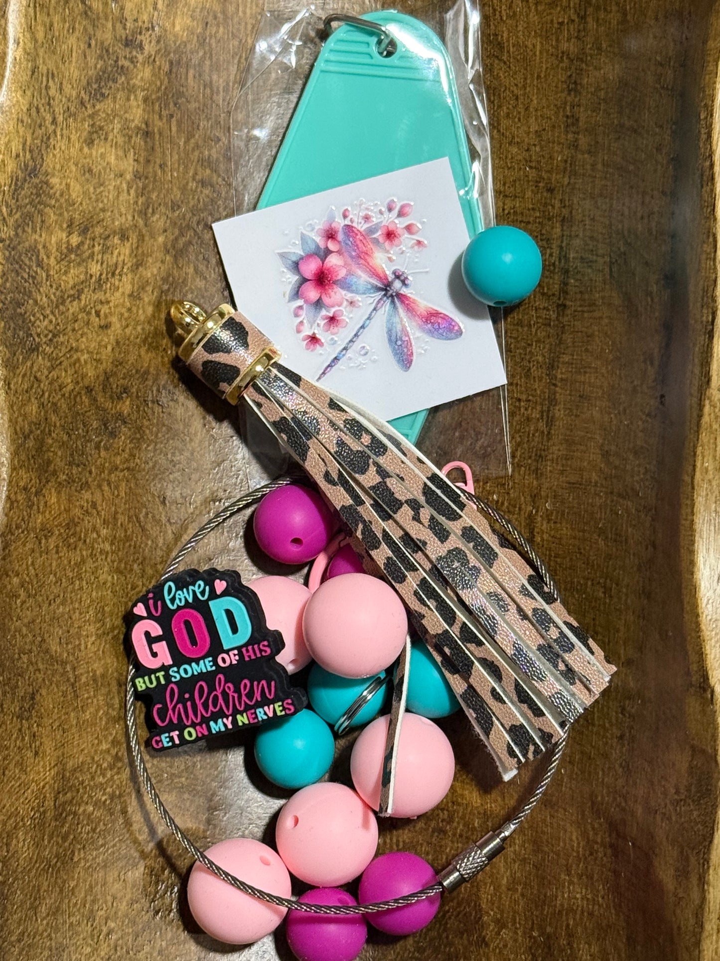 God Wristlet Keychain Bundle Carry the Happiness– Christian Beaded Silicone Wristlet with Tassel | Faith Inspired Gift for Women