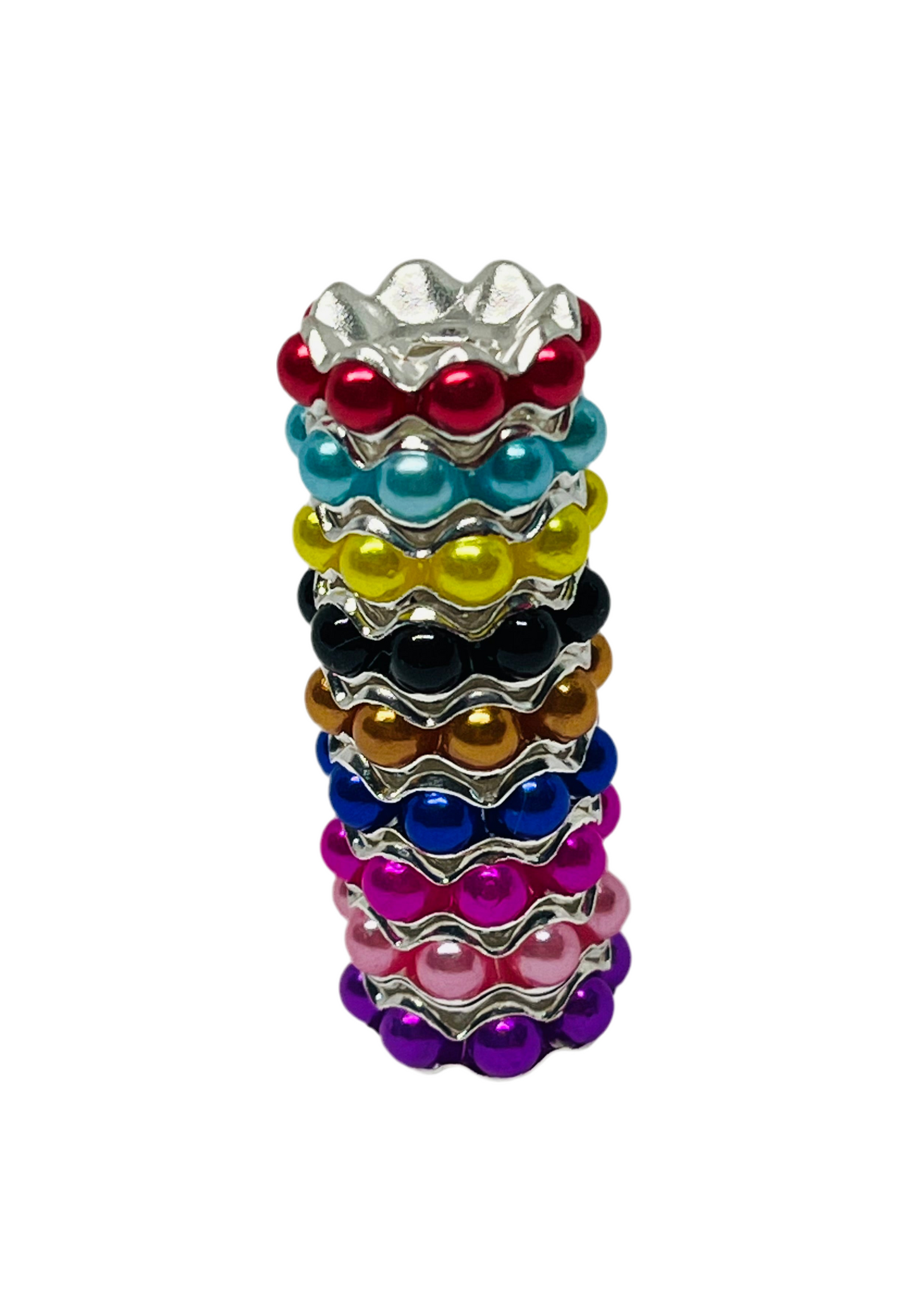 10mm Pearl Spacer Bead Mix Multi-color 25 Count